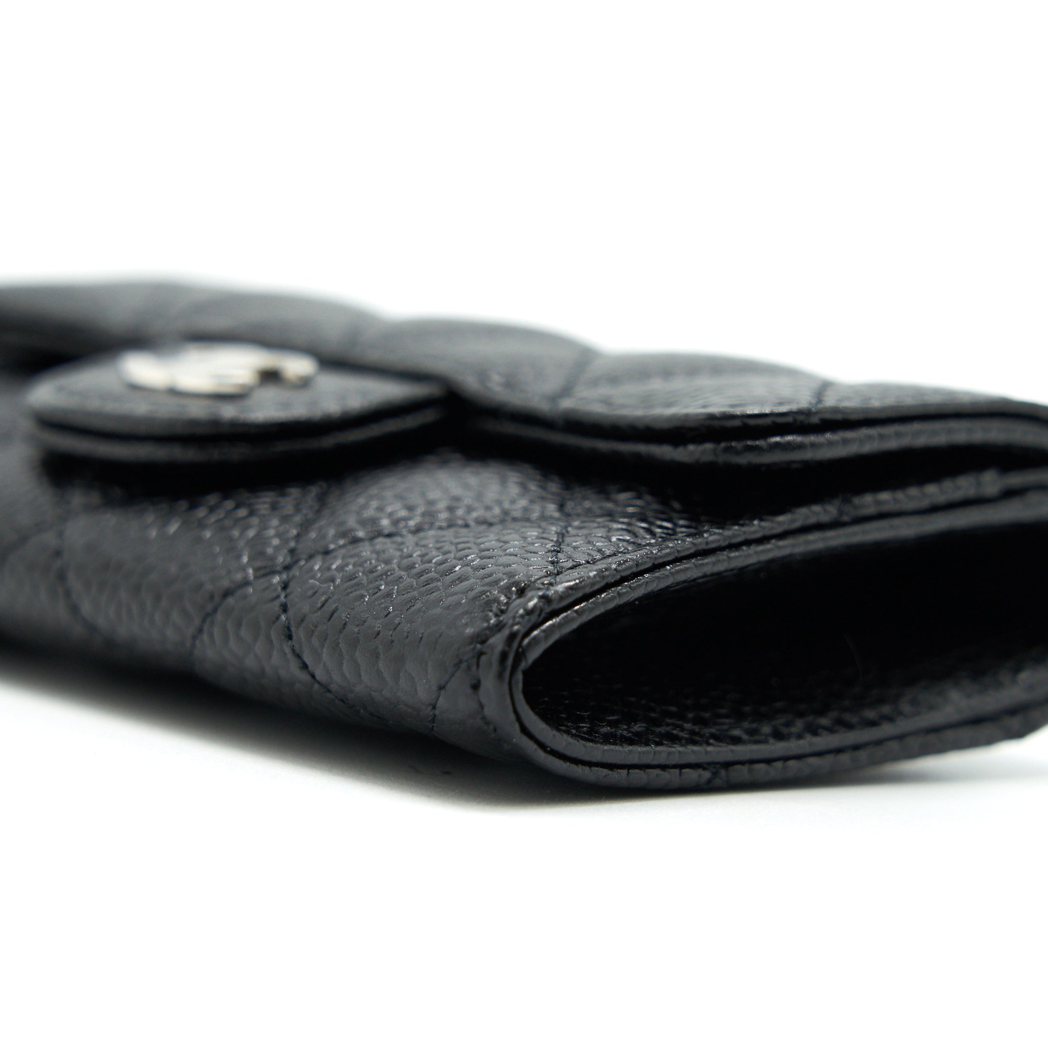 CHANEL Classic  Holder Grained Calfskin  Black
