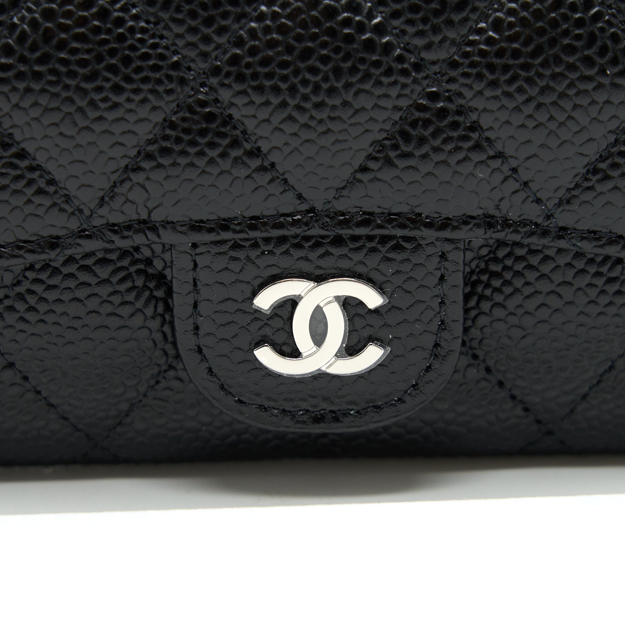 CHANEL Classic  Holder Grained Calfskin  Black