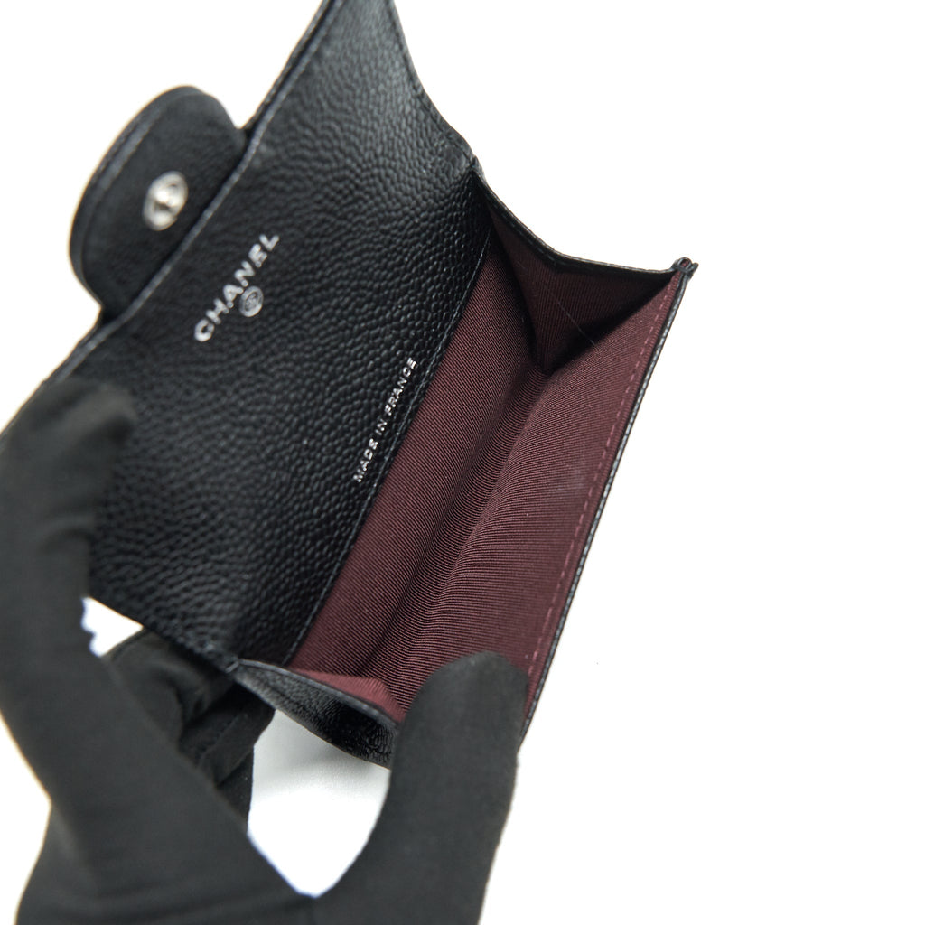 CHANEL Classic  Holder Grained Calfskin  Black