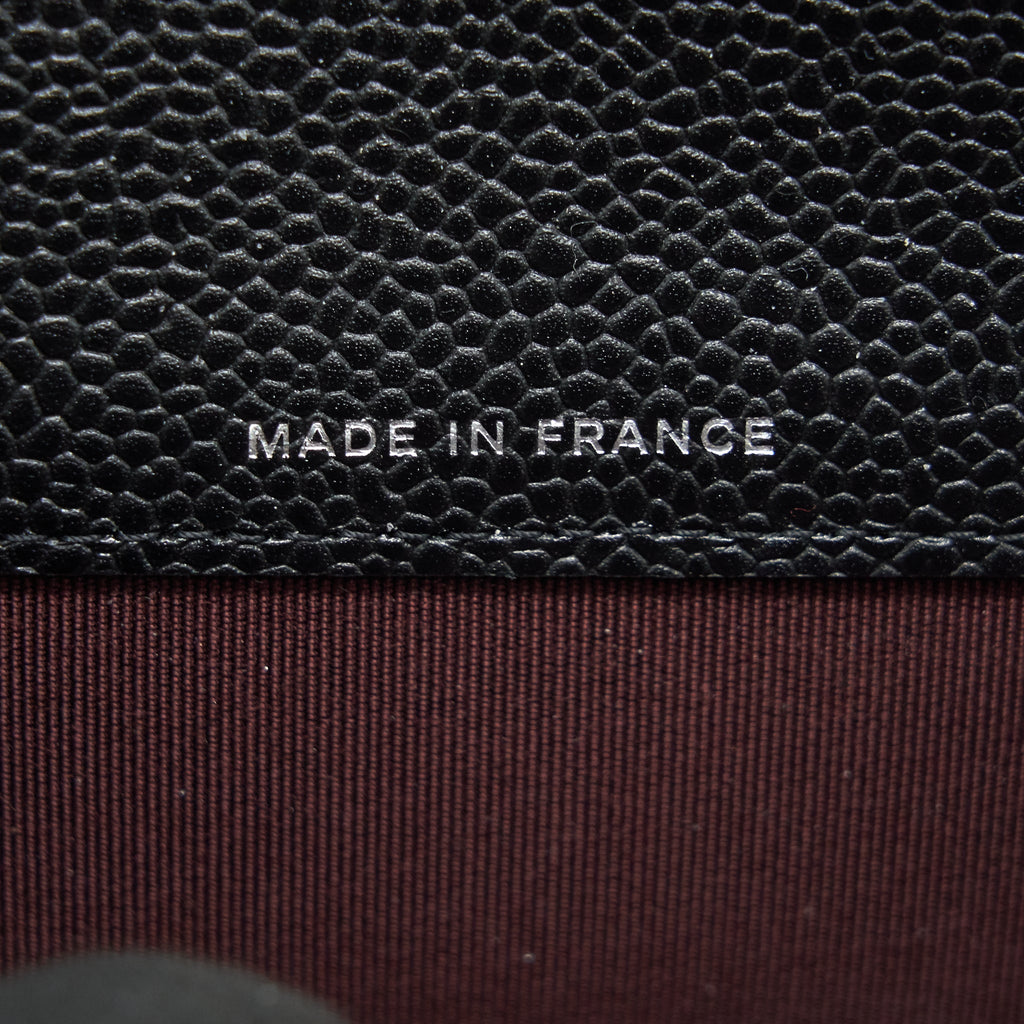 CHANEL Classic  Holder Grained Calfskin  Black