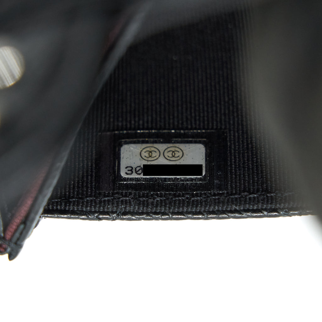 CHANEL Classic  Holder Grained Calfskin  Black