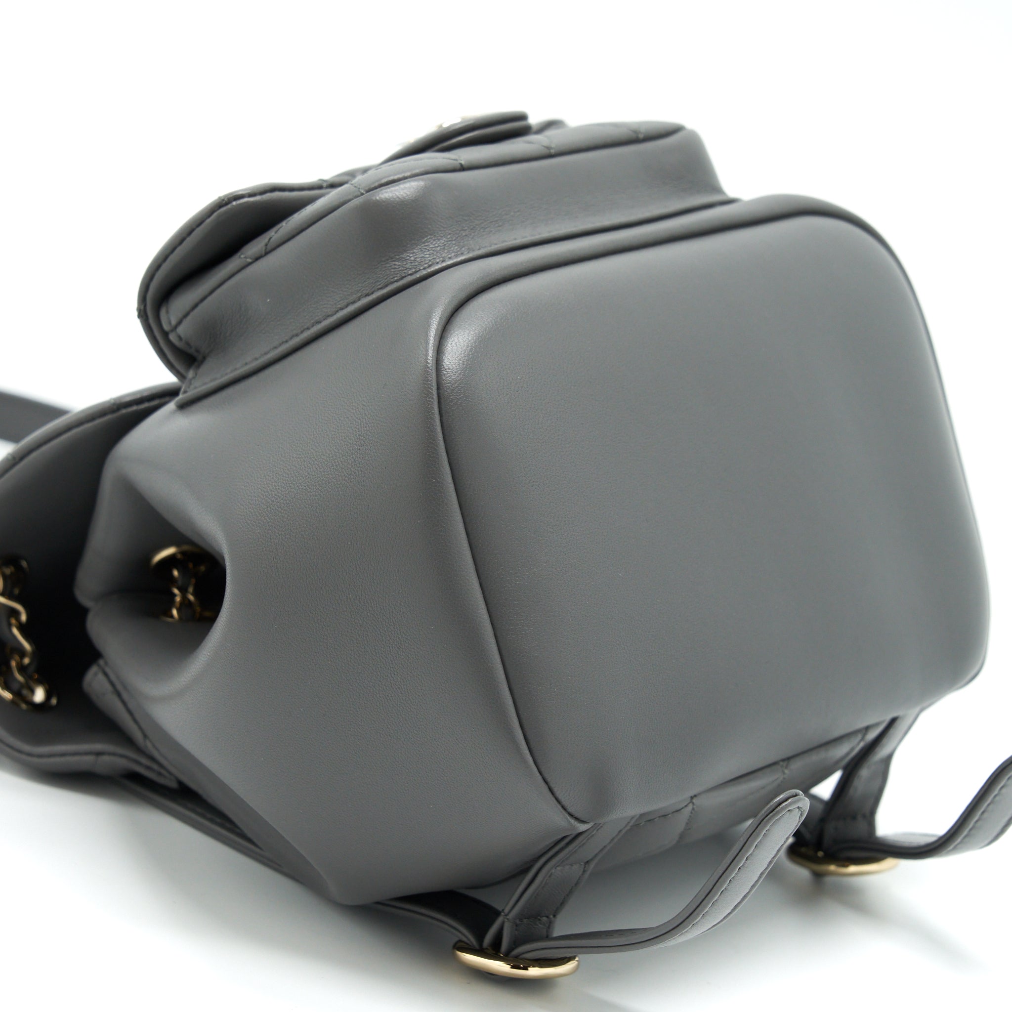 Chanel Mini Duma Backpack Lambskin Grey L (Microchip)