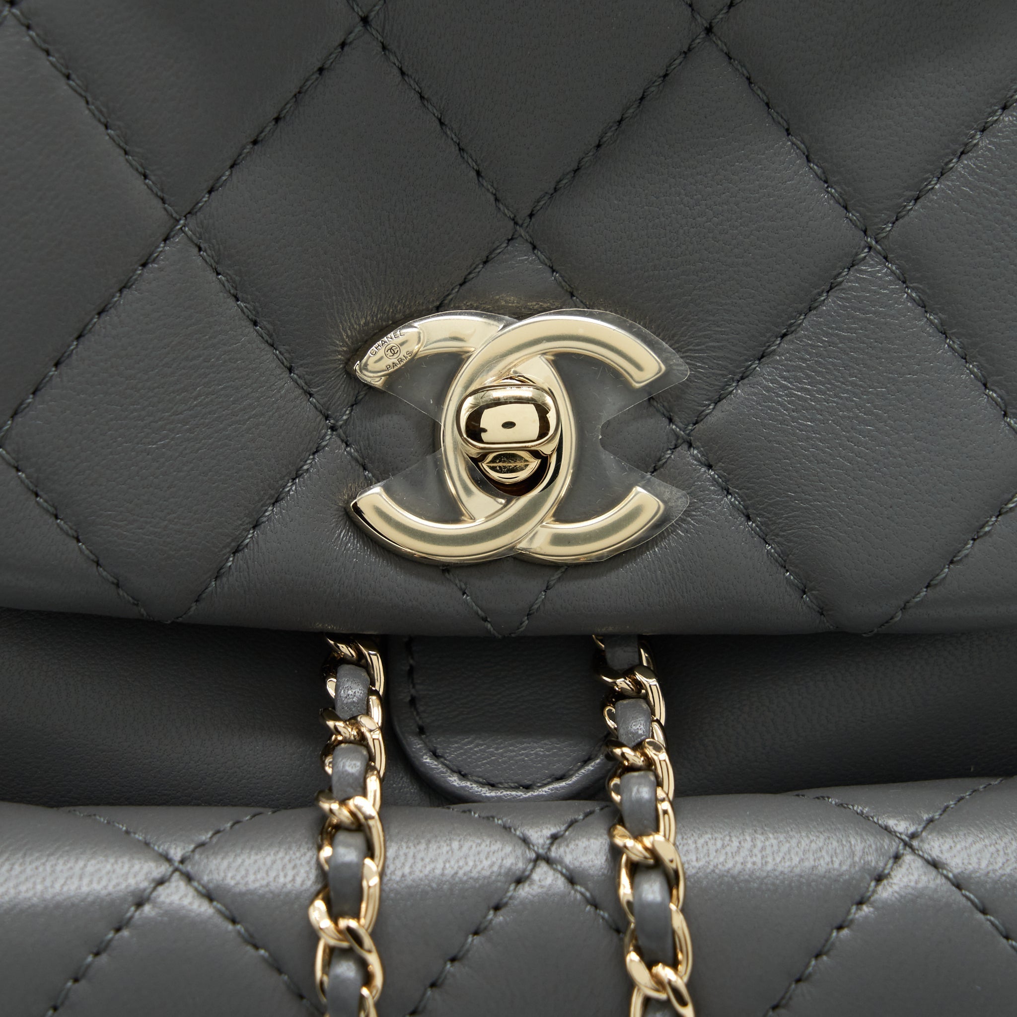 Chanel Mini Duma Backpack Lambskin Grey L (Microchip)