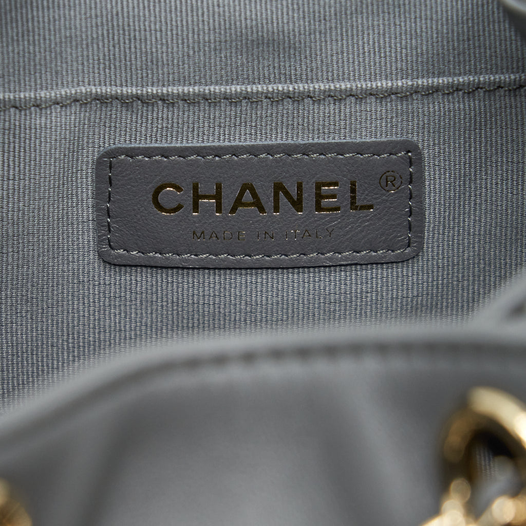 Chanel Mini Duma Backpack Lambskin Grey L (Microchip)