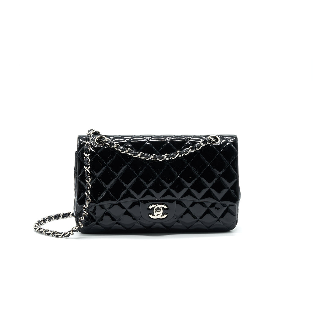 Chanel Patent Leather Medium Classic Double Flap bag Black