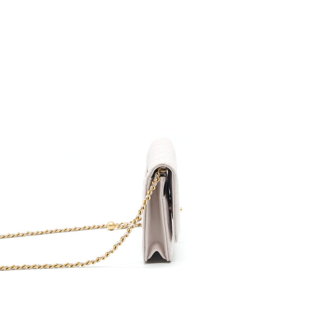 Chanel Pearl Crushed Pearl Wallet On Chain Lilac