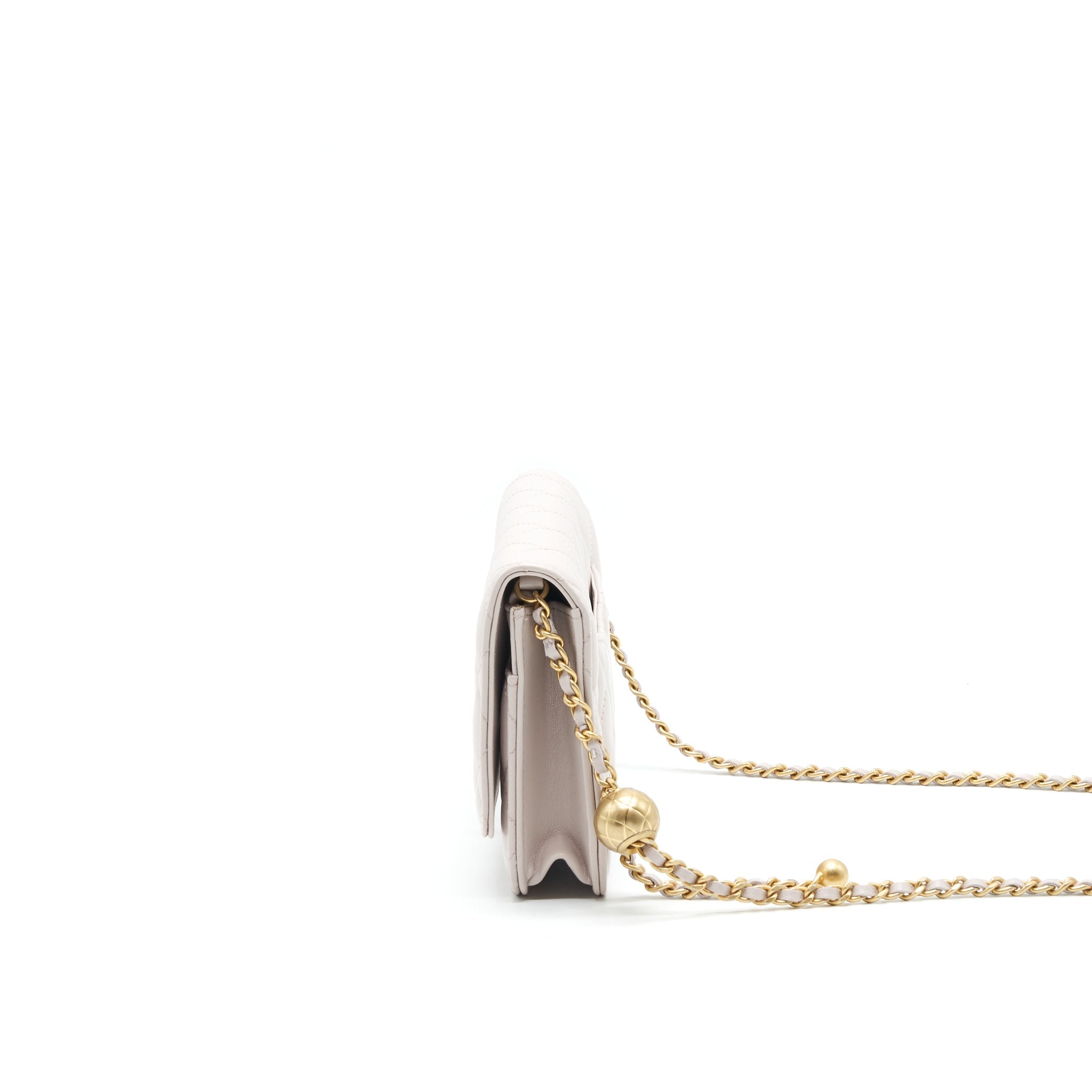 Chanel Pearl Crushed Pearl Wallet On Chain Lilac
