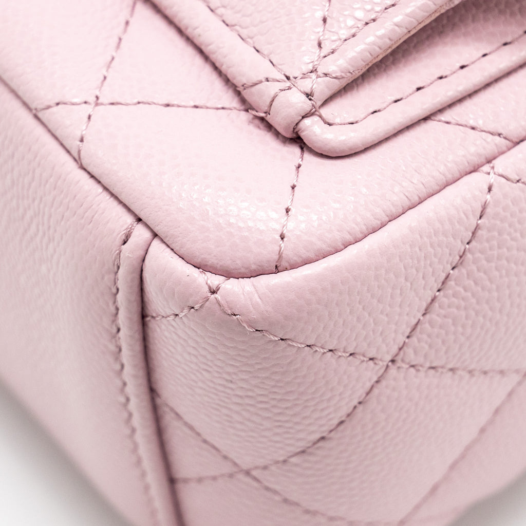 Chanel 24p Classic Mini Backpack Shiny Grained Calfskin Light Purple L (Microchip)