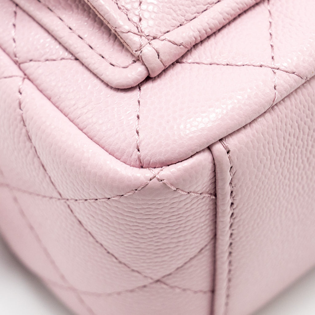 Chanel 24p Classic Mini Backpack Shiny Grained Calfskin Light Purple L (Microchip)