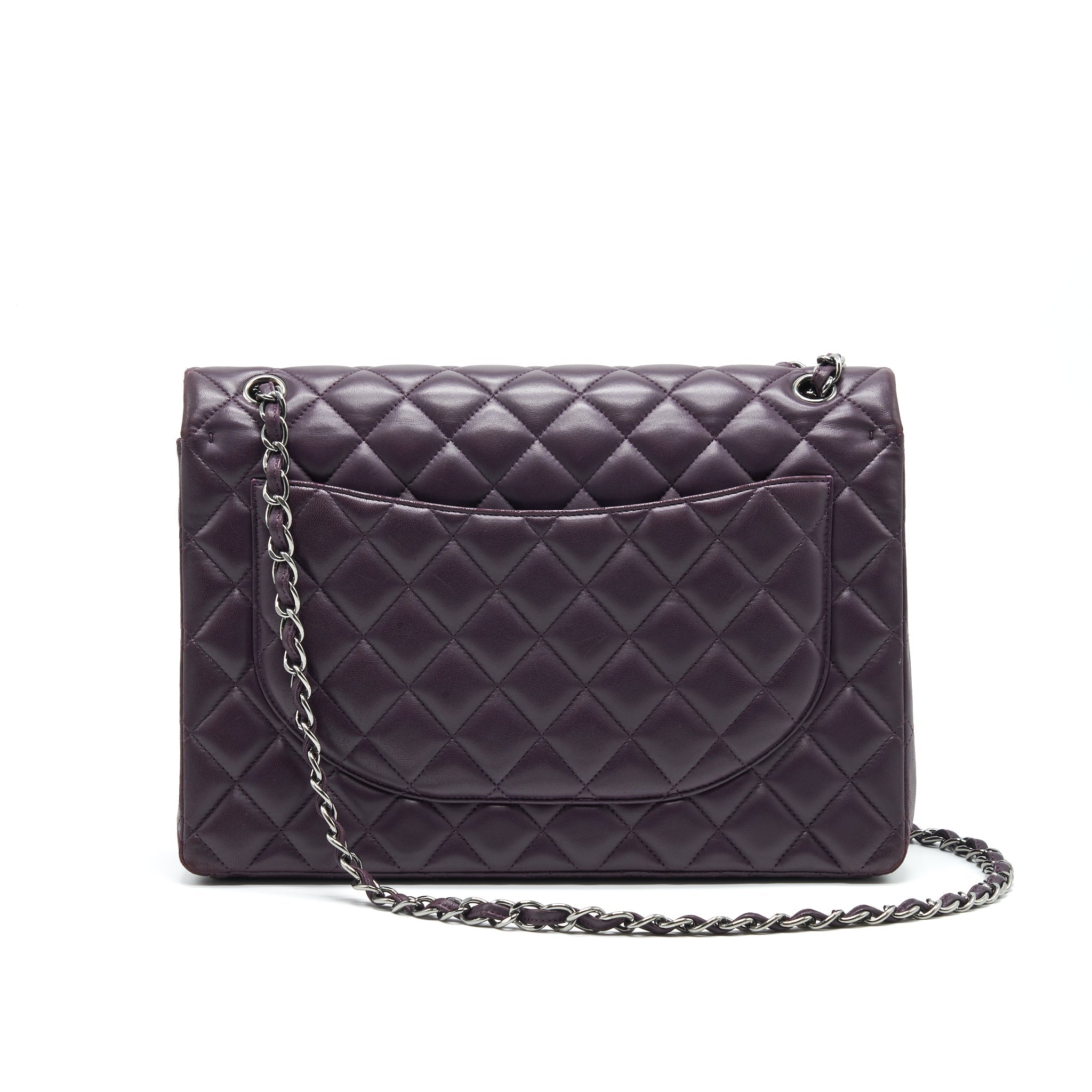 Chanel Maxi Double Flap Bag Lambskin Burgundy