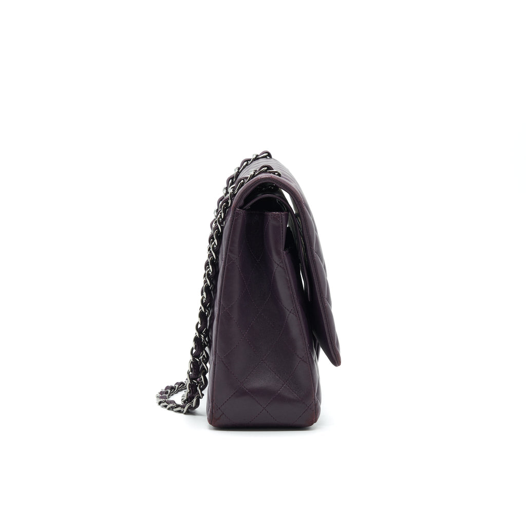 Chanel Maxi Double Flap Bag Lambskin Burgundy