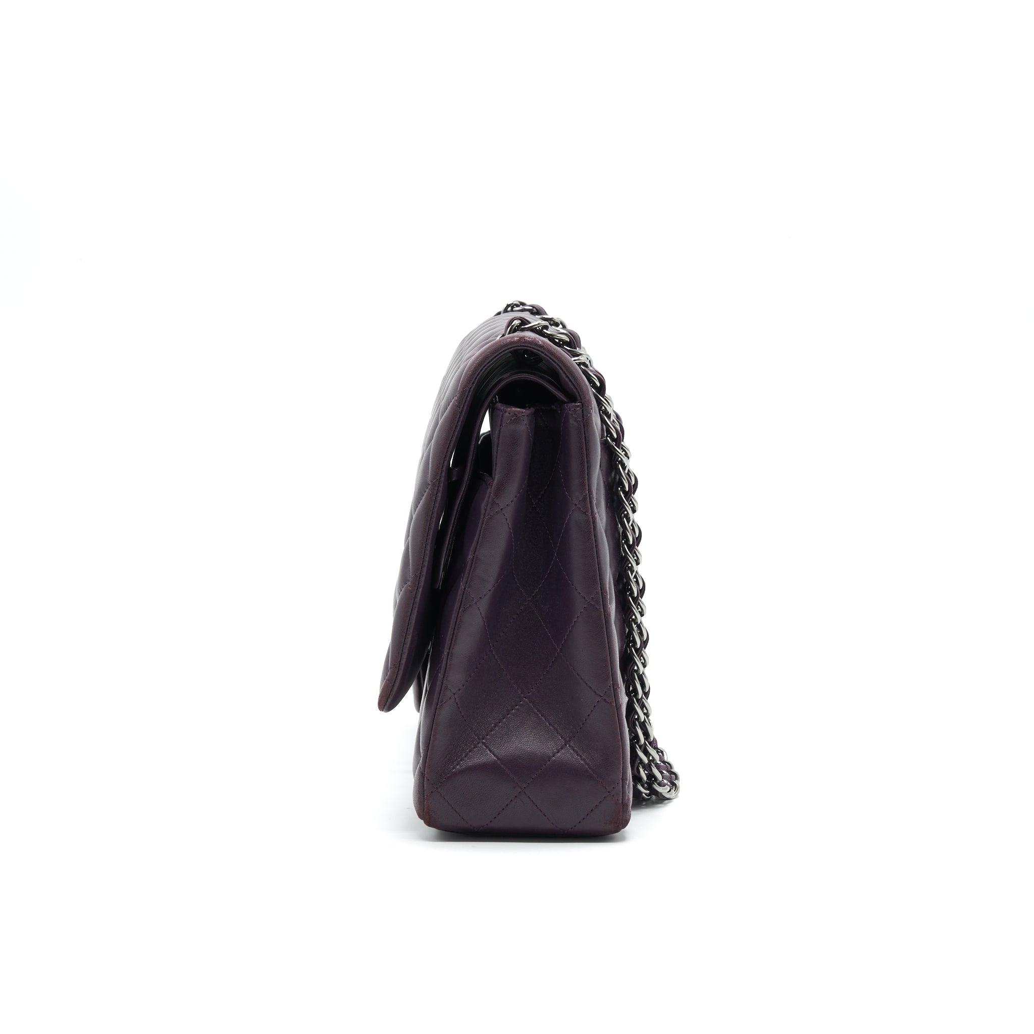 Chanel Maxi Double Flap Bag Lambskin Burgundy