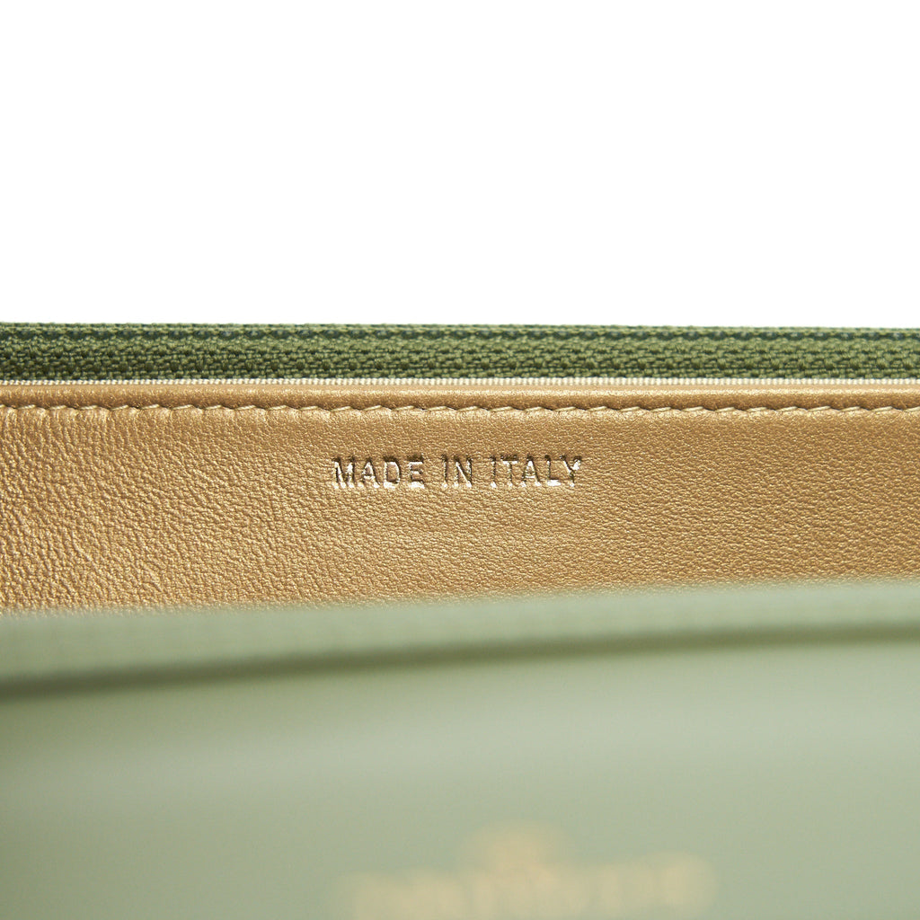 Chanel 21B Green  Pearl Crush Wallet On Chain