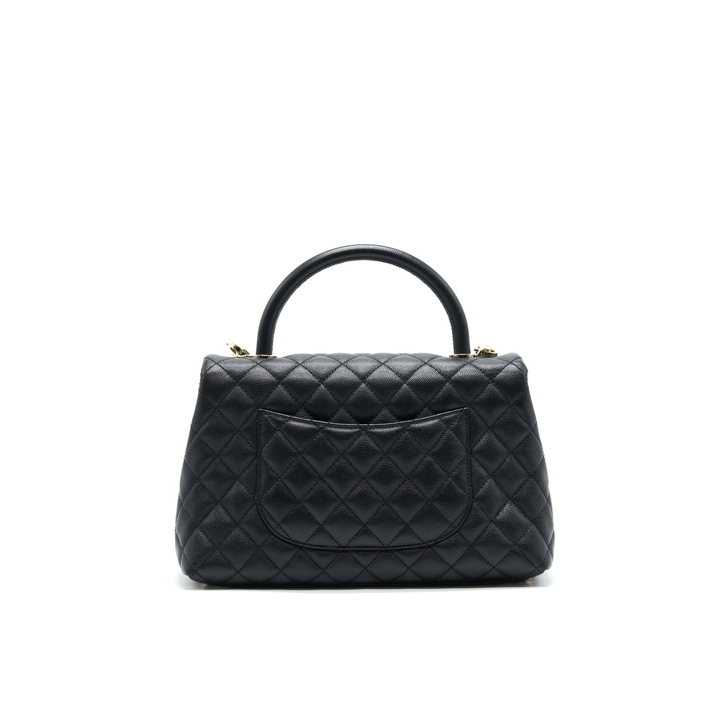Chanel Small Coco Handle Flap Bag Caviar Black L