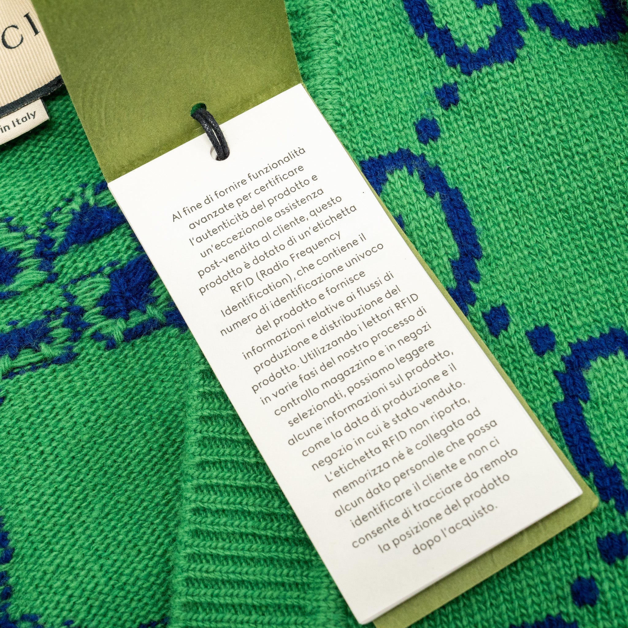 Gucci size S GG Knitted igan wool/laine Green/multicolour