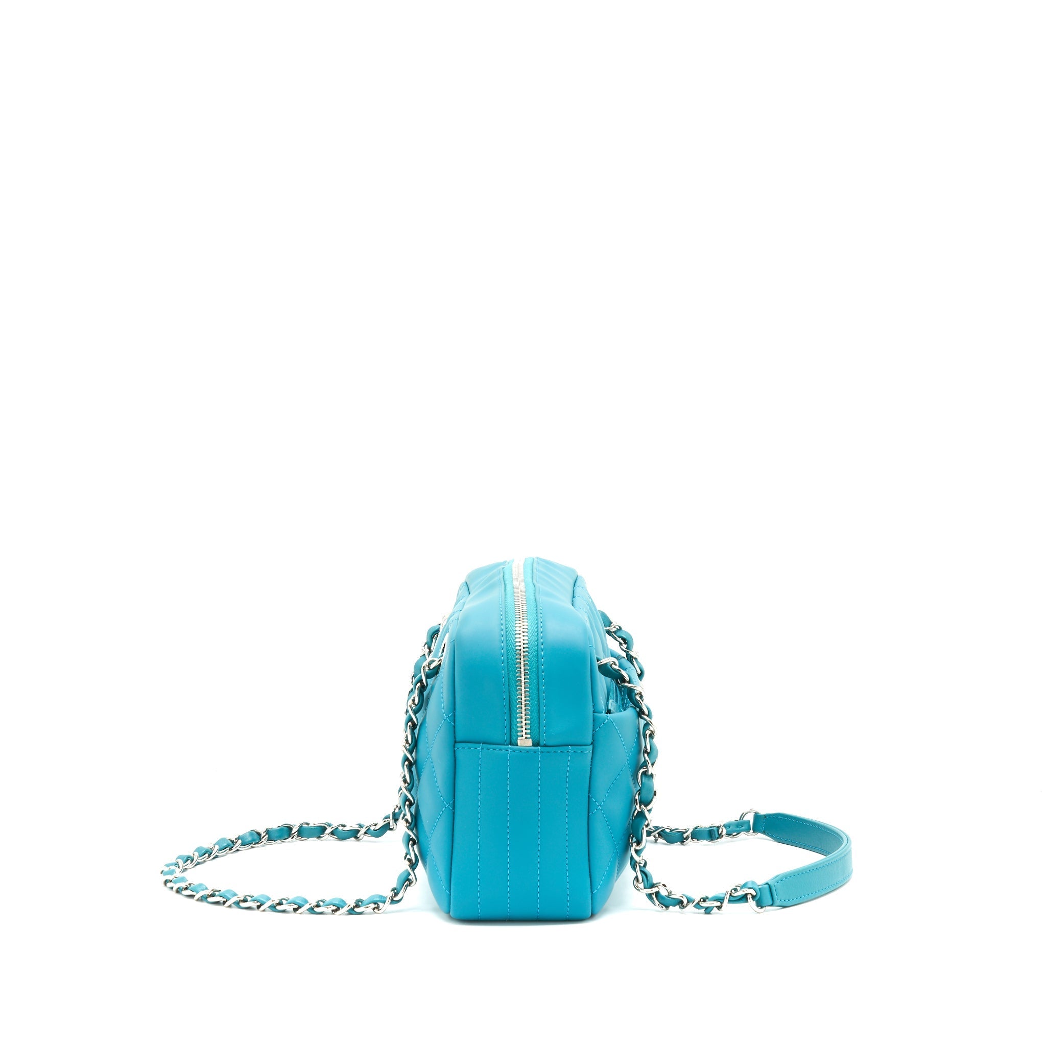 Chanel Quilted Rubberized Lambskin Coco Rain Camera Bag Blue
