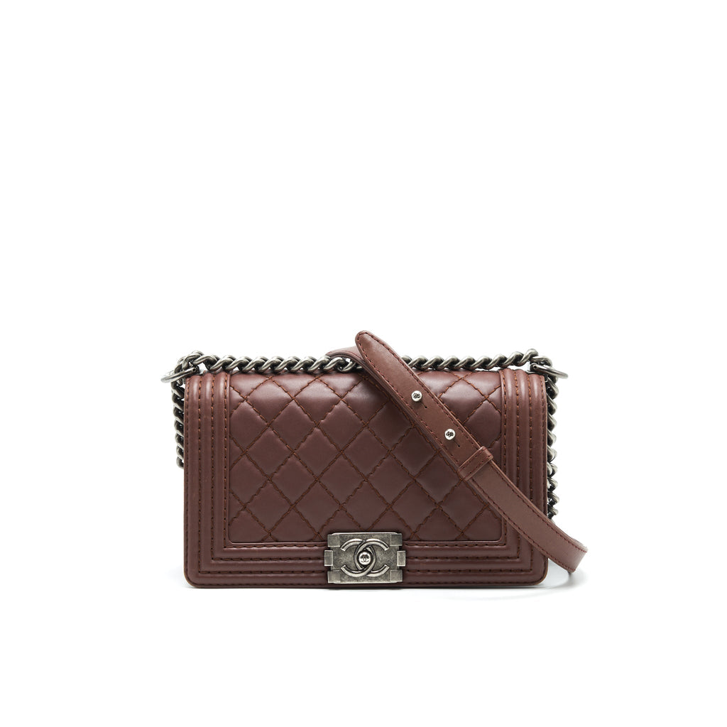 CHANEL MEDIUM BOY CHANEL BAG CHOCOLATE BROWN