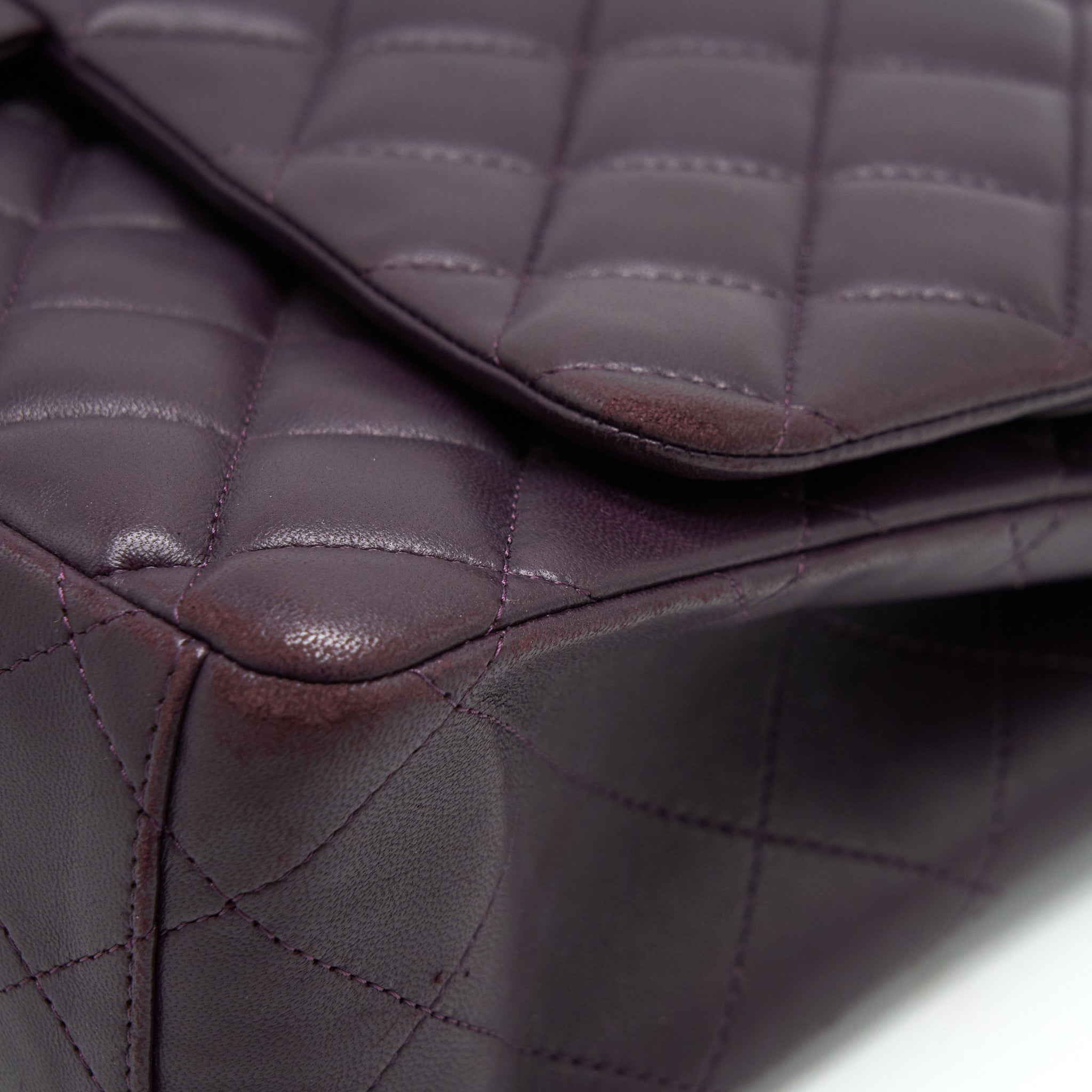 Chanel Maxi Double Flap Bag Lambskin Burgundy