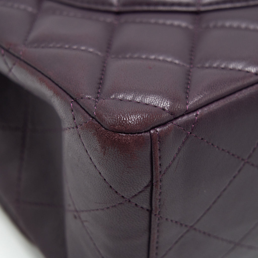 Chanel Maxi Double Flap Bag Lambskin Burgundy