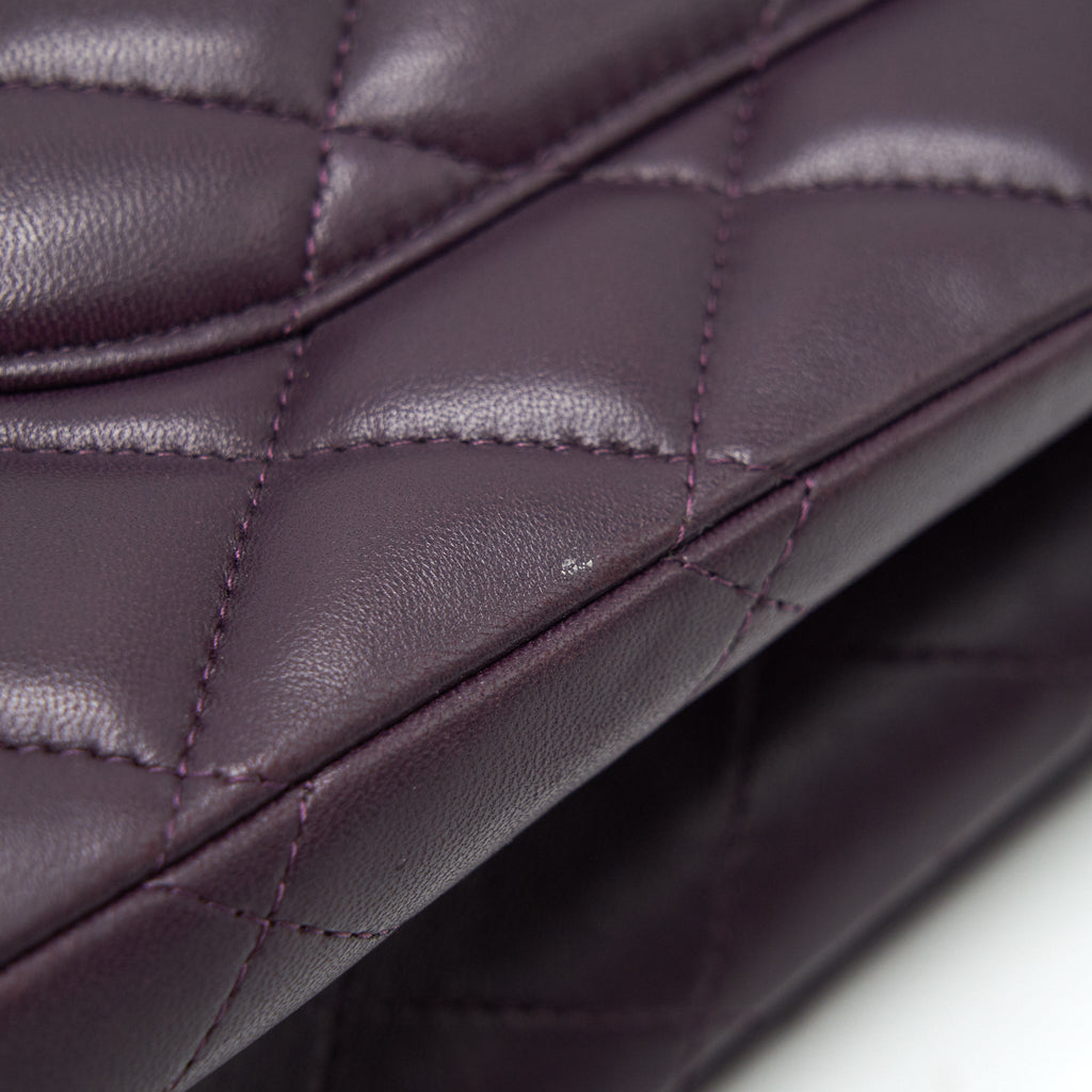 Chanel Maxi Double Flap Bag Lambskin Burgundy