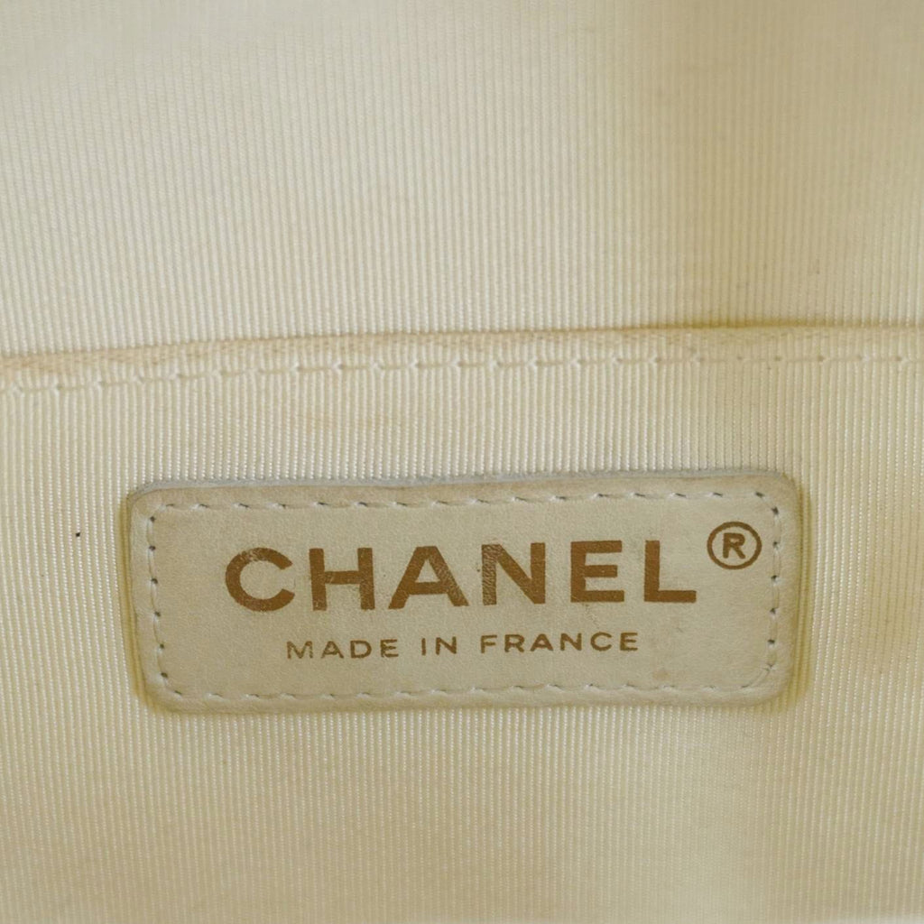 CHANEL CC Day Small Caviar Quilted Leather Backpack White