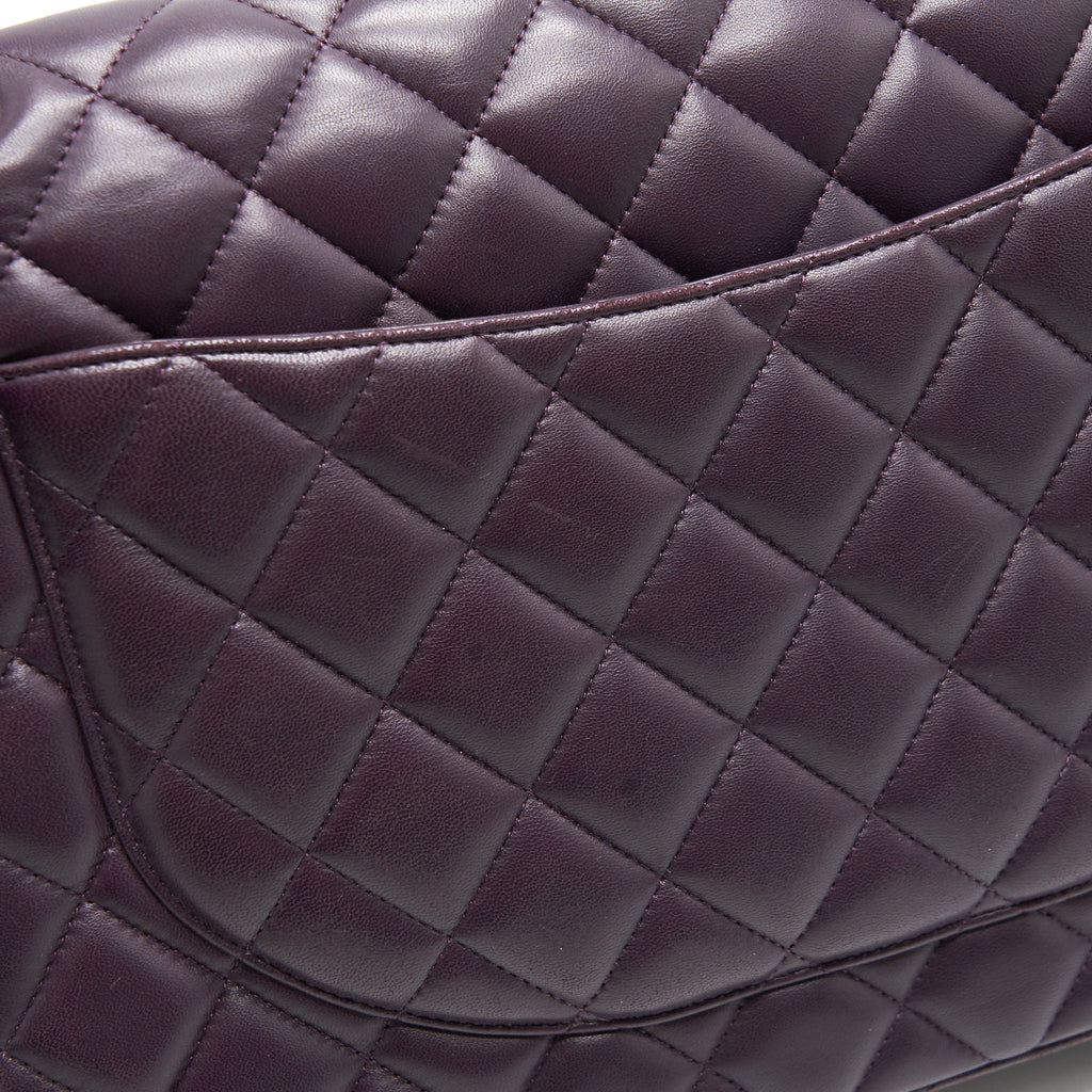 Chanel Maxi Double Flap Bag Lambskin Burgundy