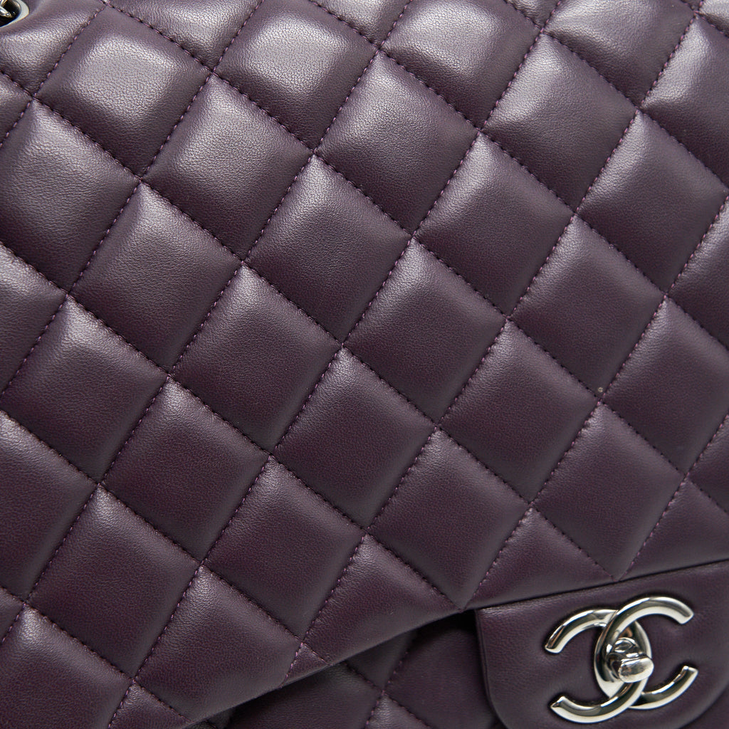 Chanel Maxi Double Flap Bag Lambskin Burgundy