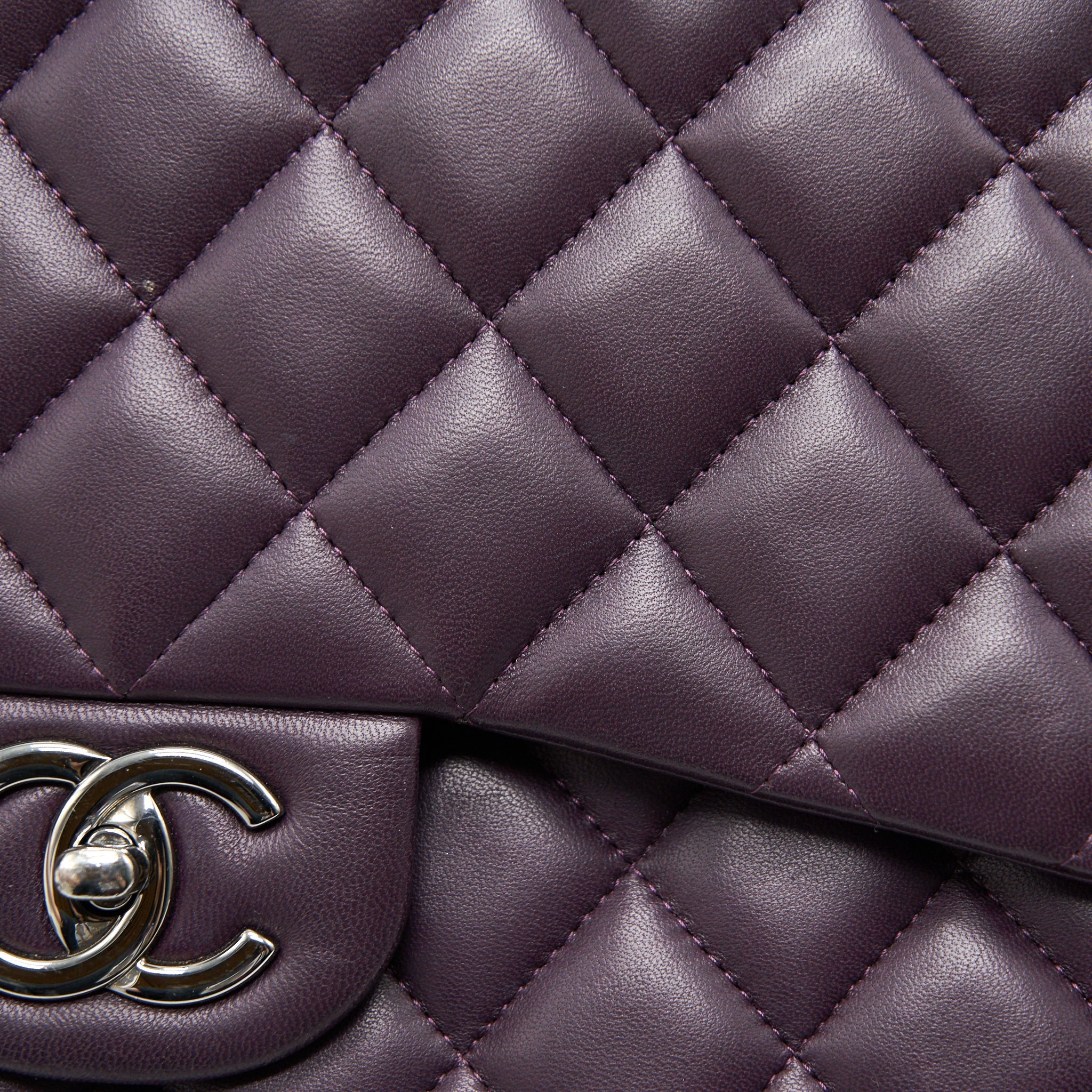 Chanel Maxi Double Flap Bag Lambskin Burgundy