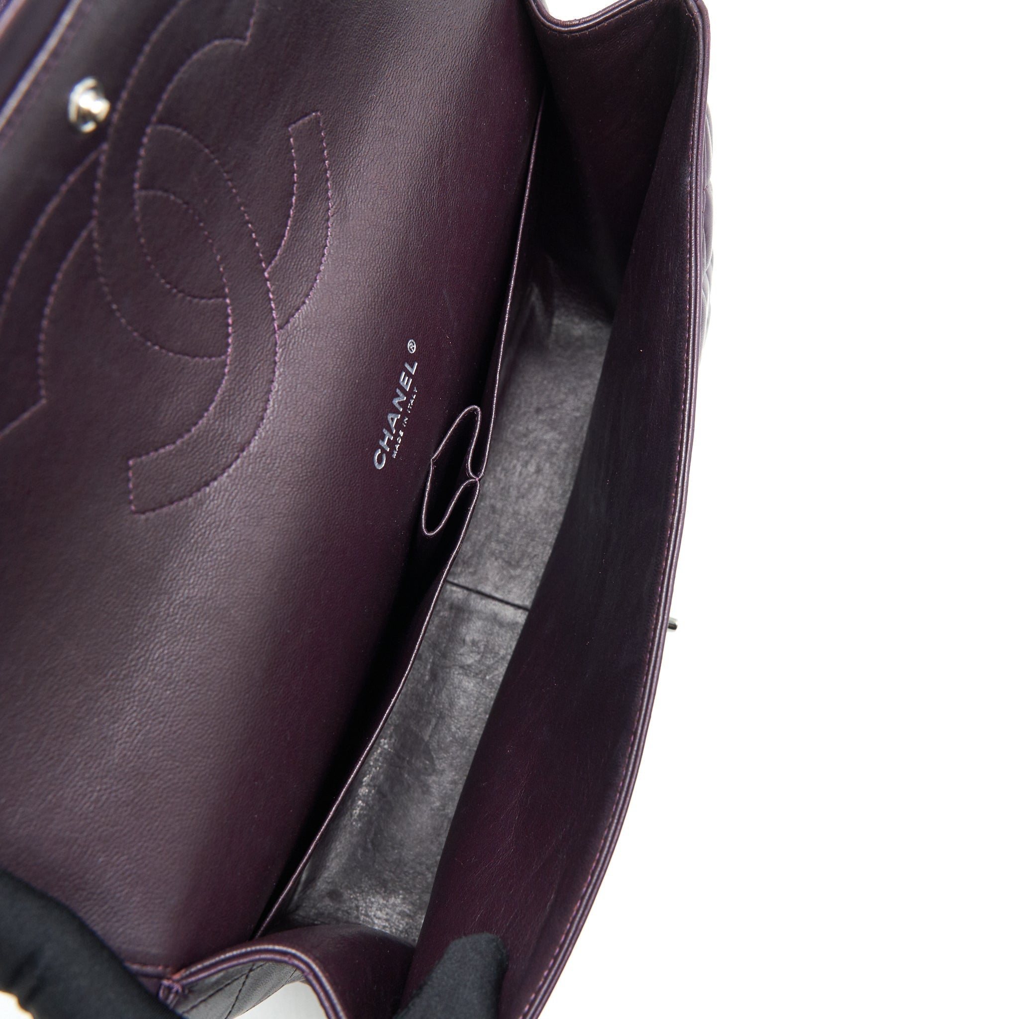 Chanel Maxi Double Flap Bag Lambskin Burgundy