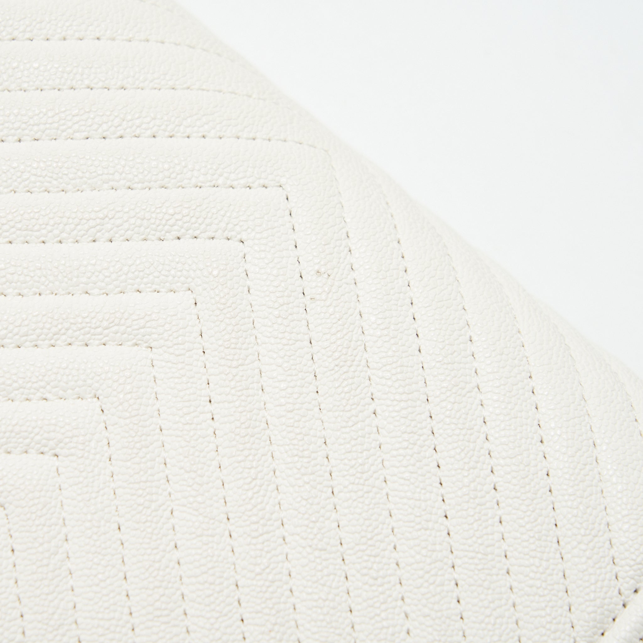 Chanel Chevron Caviar Wallet on Chain Ivory L