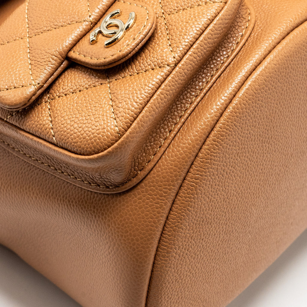 Chanel Triple Pack Backpack Caviar Caramel L (Microchip)