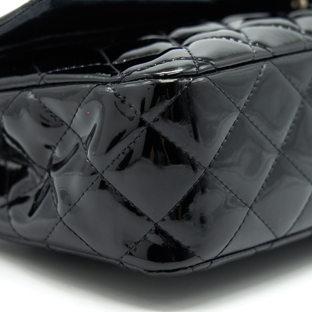 Chanel Patent Leather Medium Classic Double Flap bag Black