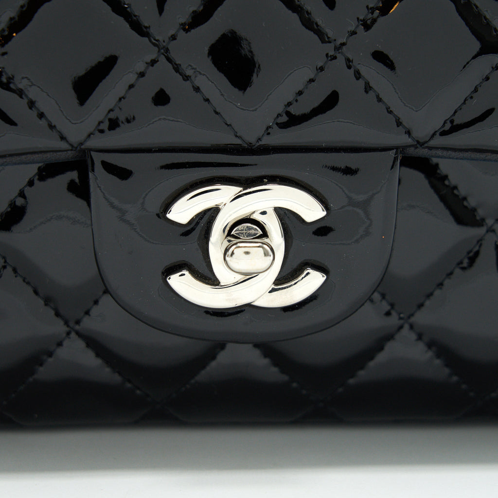 Chanel Patent Leather Medium Classic Double Flap bag Black