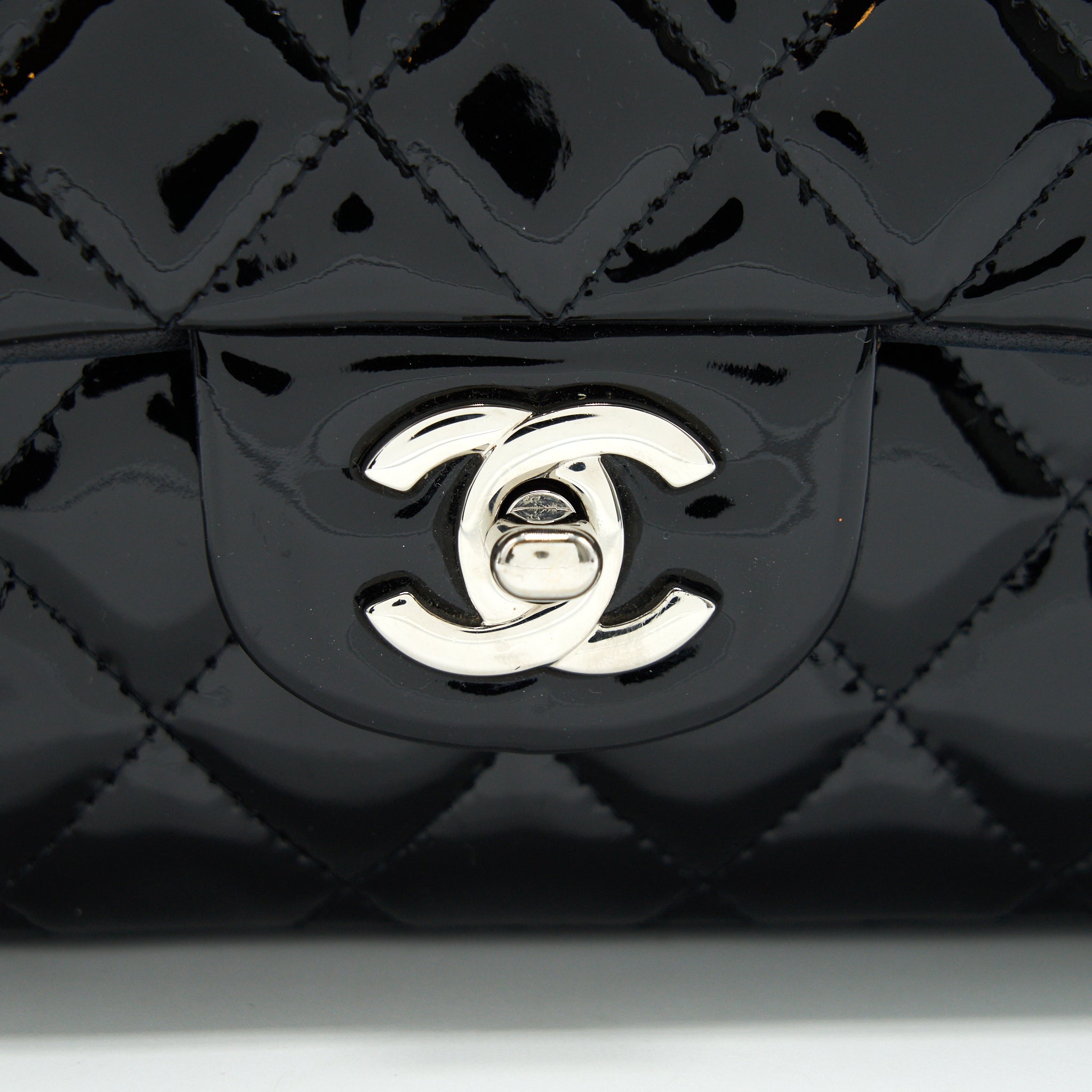 Chanel Patent Leather Medium Classic Double Flap bag Black