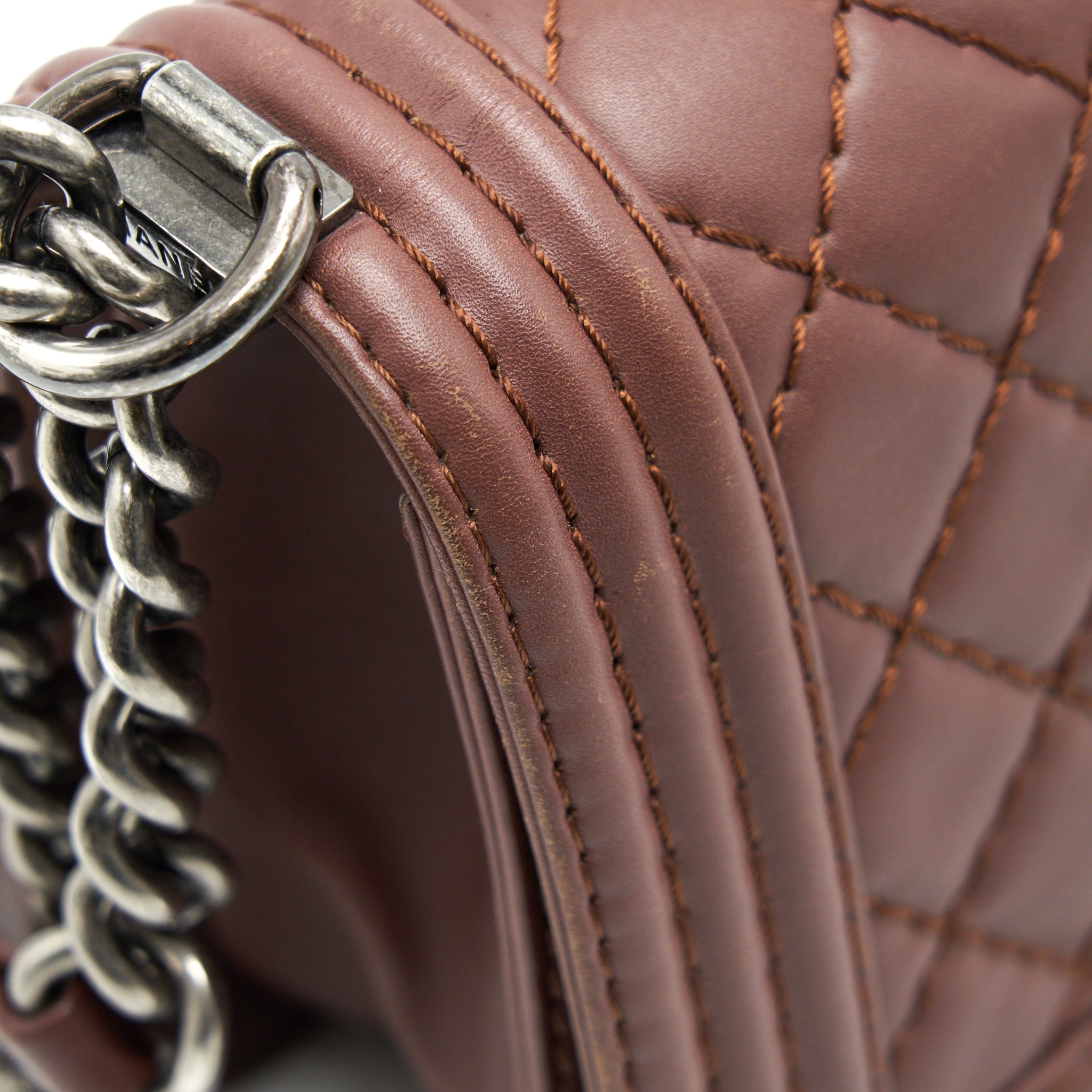 CHANEL MEDIUM BOY CHANEL BAG CHOCOLATE BROWN