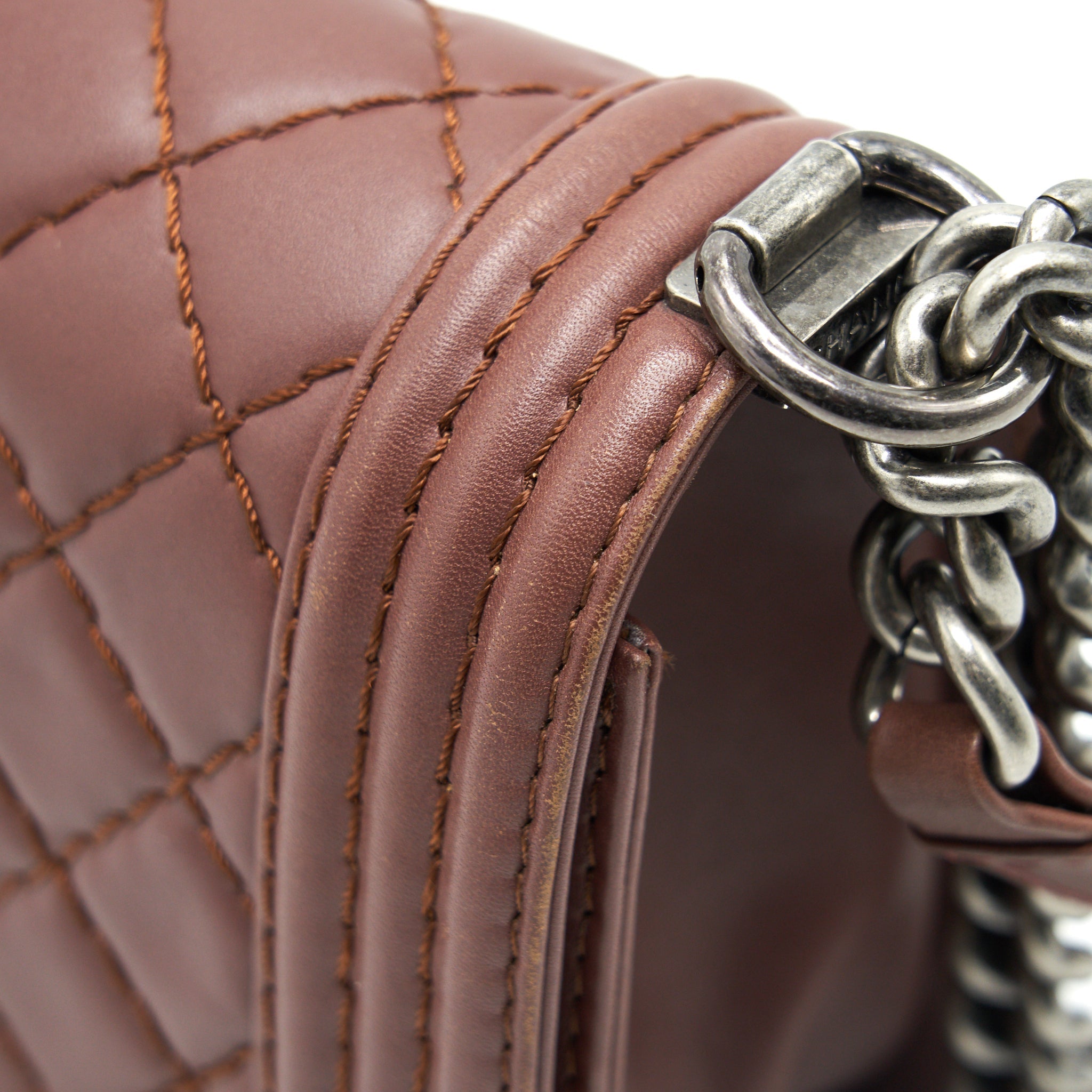 CHANEL MEDIUM BOY CHANEL BAG CHOCOLATE BROWN