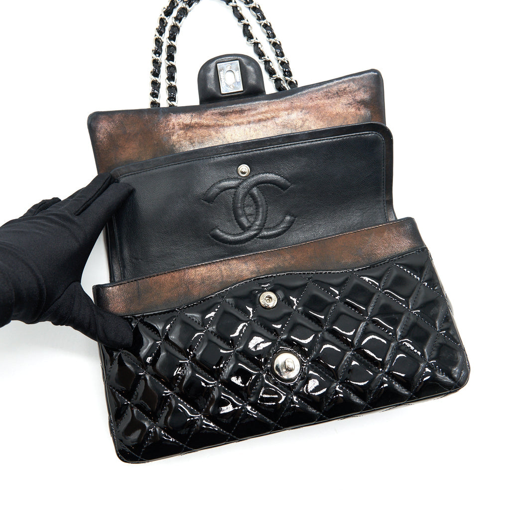 Chanel Patent Leather Medium Classic Double Flap bag Black