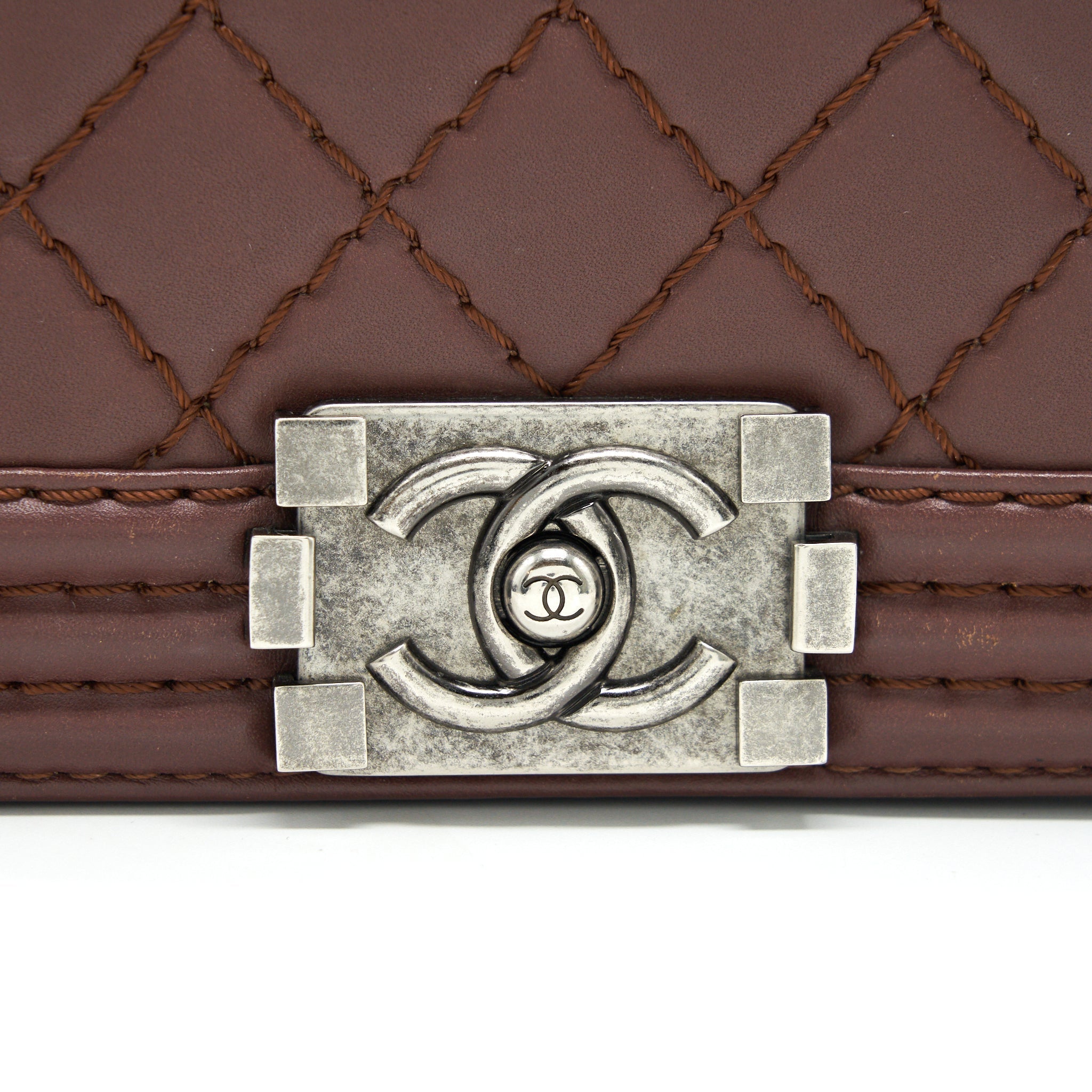 CHANEL MEDIUM BOY CHANEL BAG CHOCOLATE BROWN