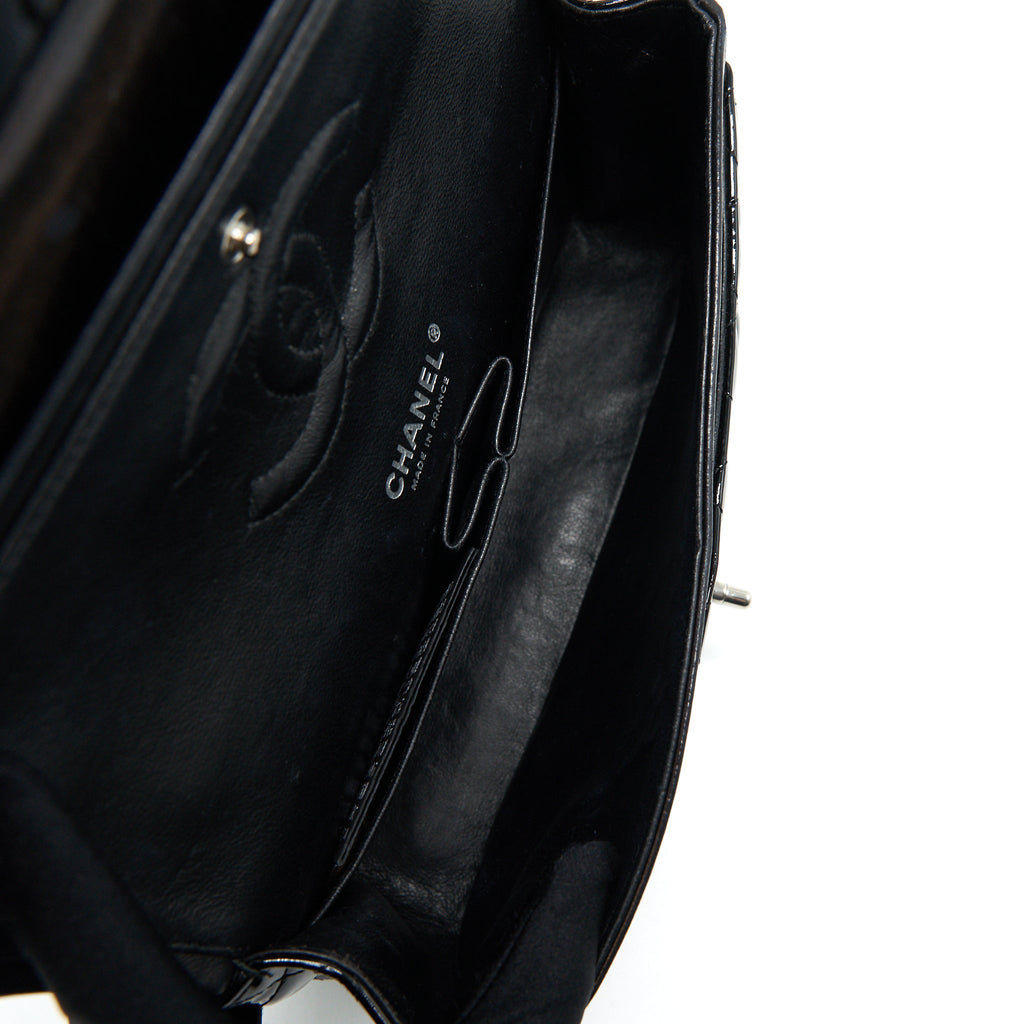 Chanel Patent Leather Medium Classic Double Flap bag Black