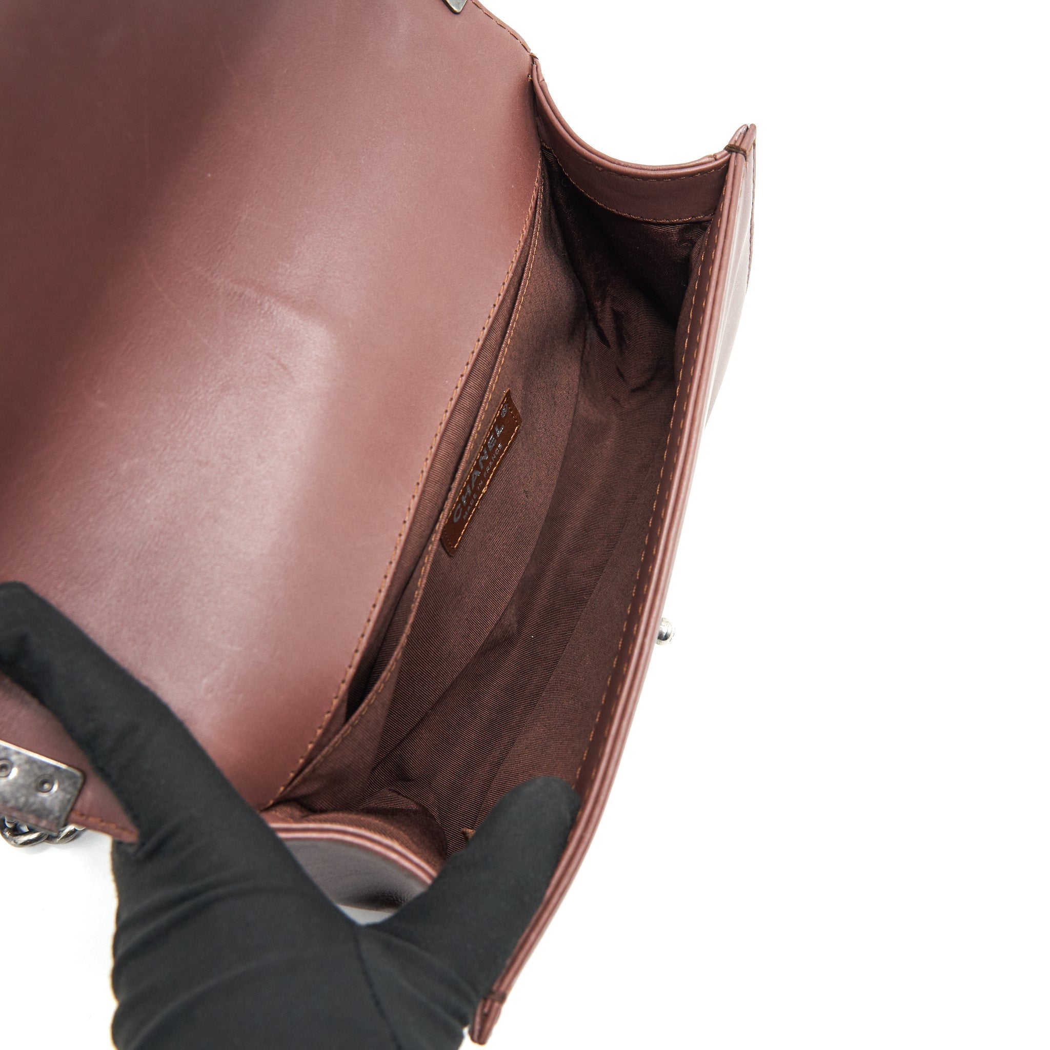 CHANEL MEDIUM BOY CHANEL BAG CHOCOLATE BROWN