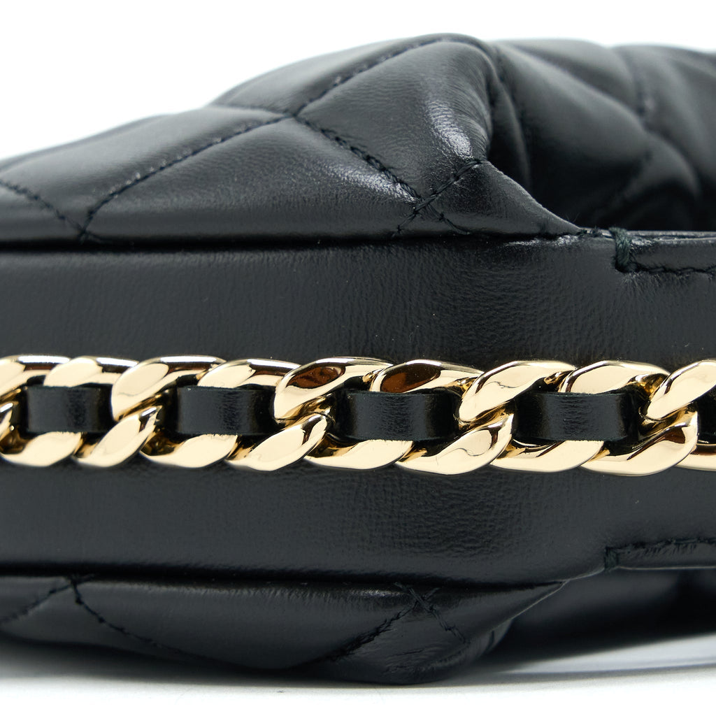 Chanel 23C Round Clutch Lambskin Black L (Microchip)