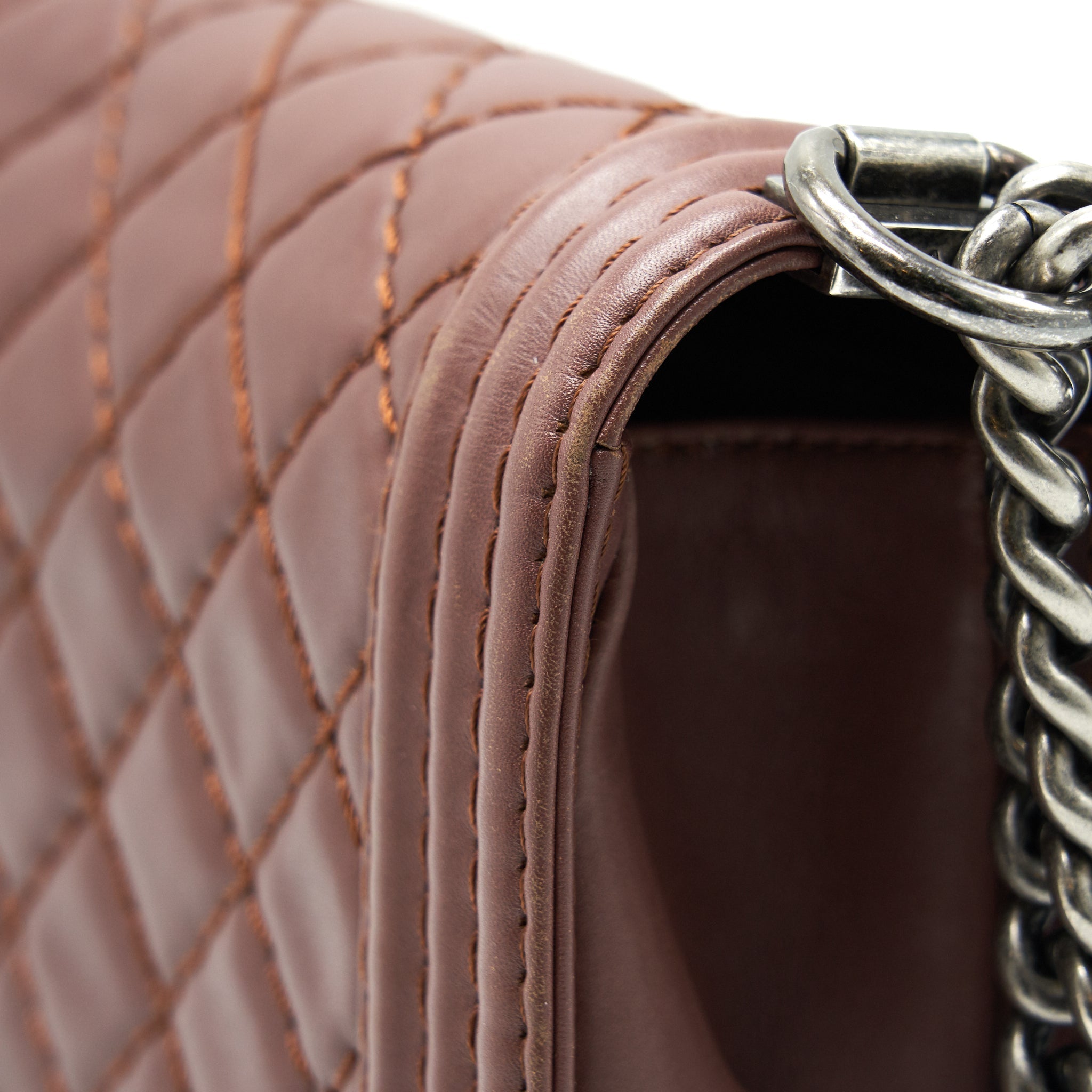 CHANEL MEDIUM BOY CHANEL BAG CHOCOLATE BROWN
