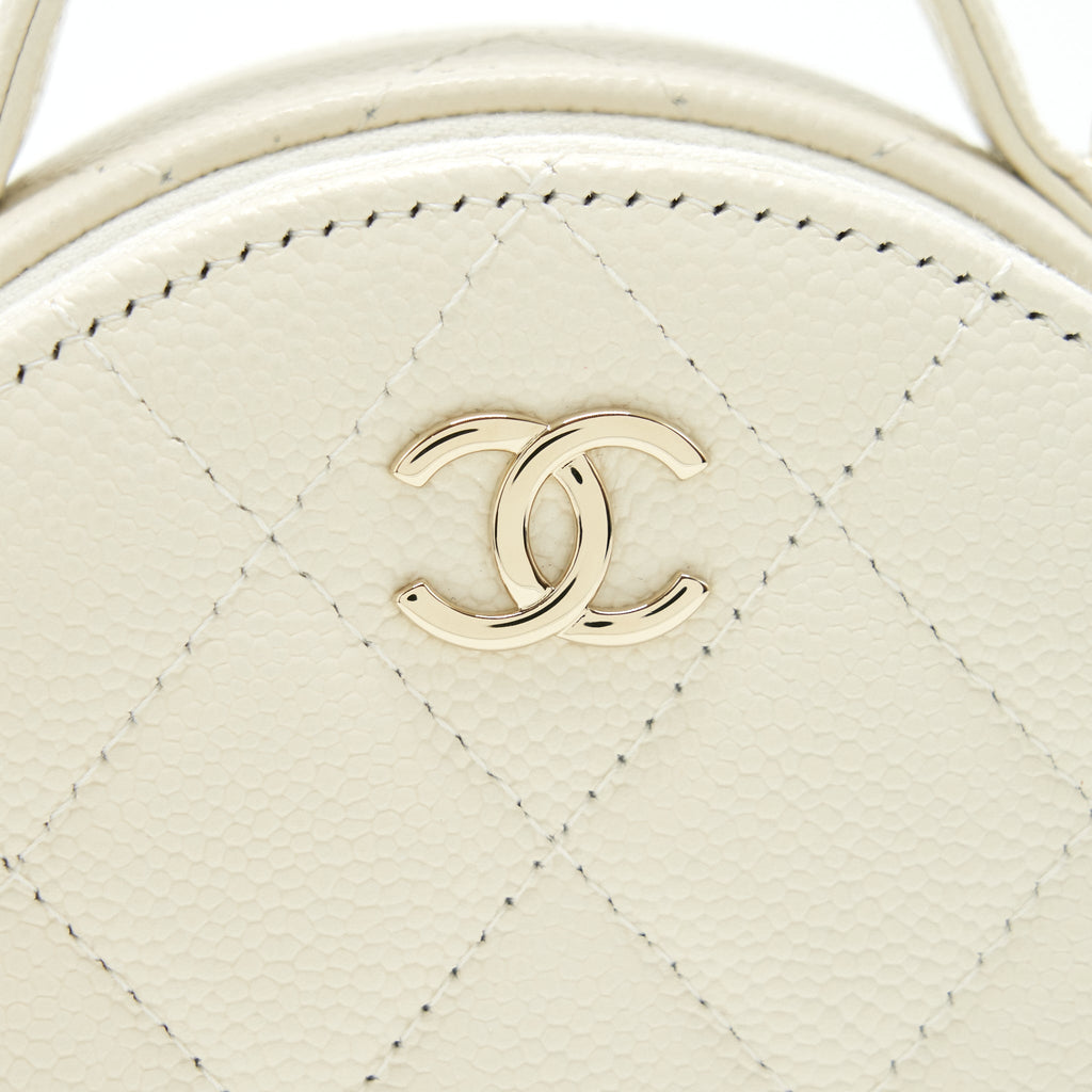 Chanel clutch with chain Caviar white L