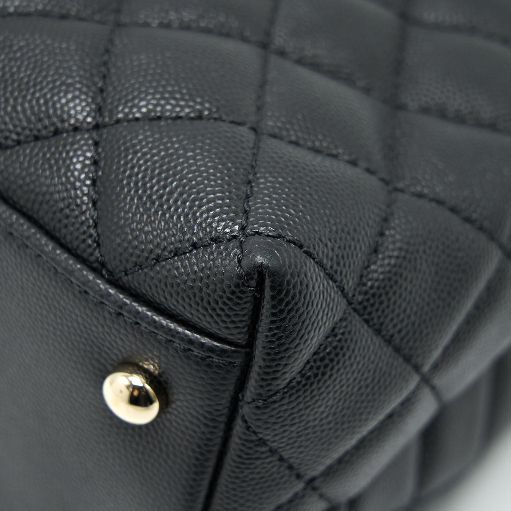 Chanel Small Coco Handle Flap Bag Caviar Black L
