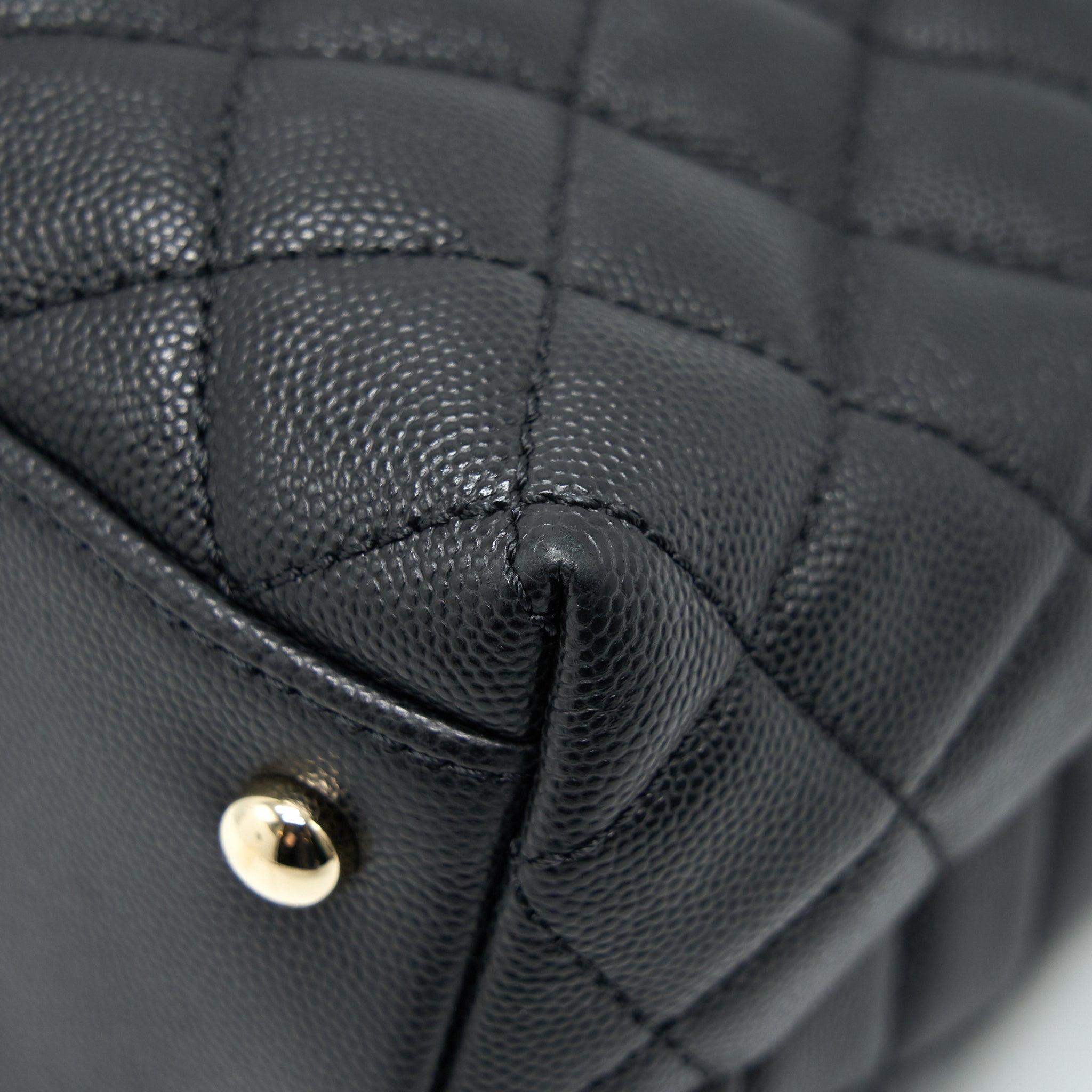 Chanel Small Coco Handle Flap Bag Caviar Black L