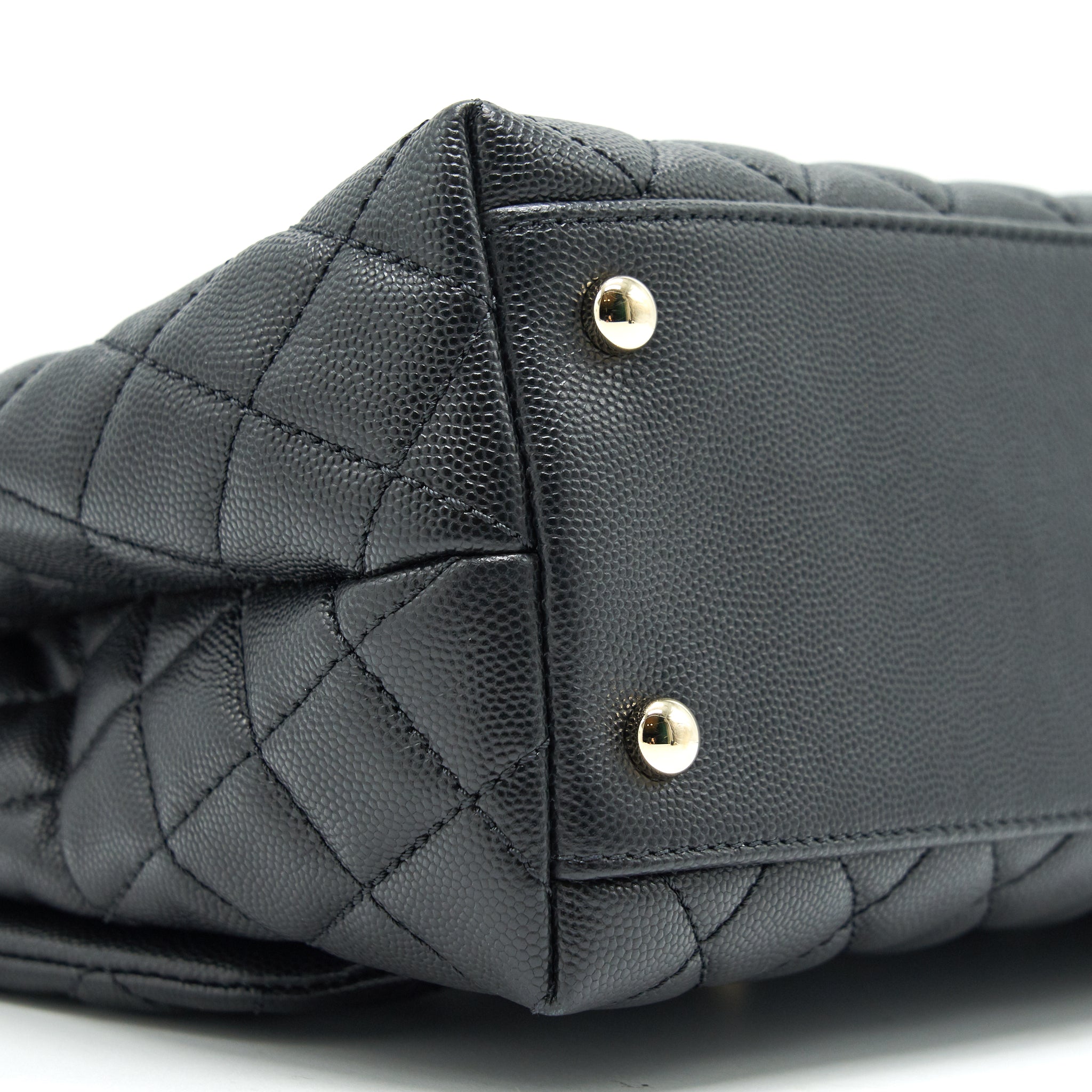 Chanel Small Coco Handle Flap Bag Caviar Black L