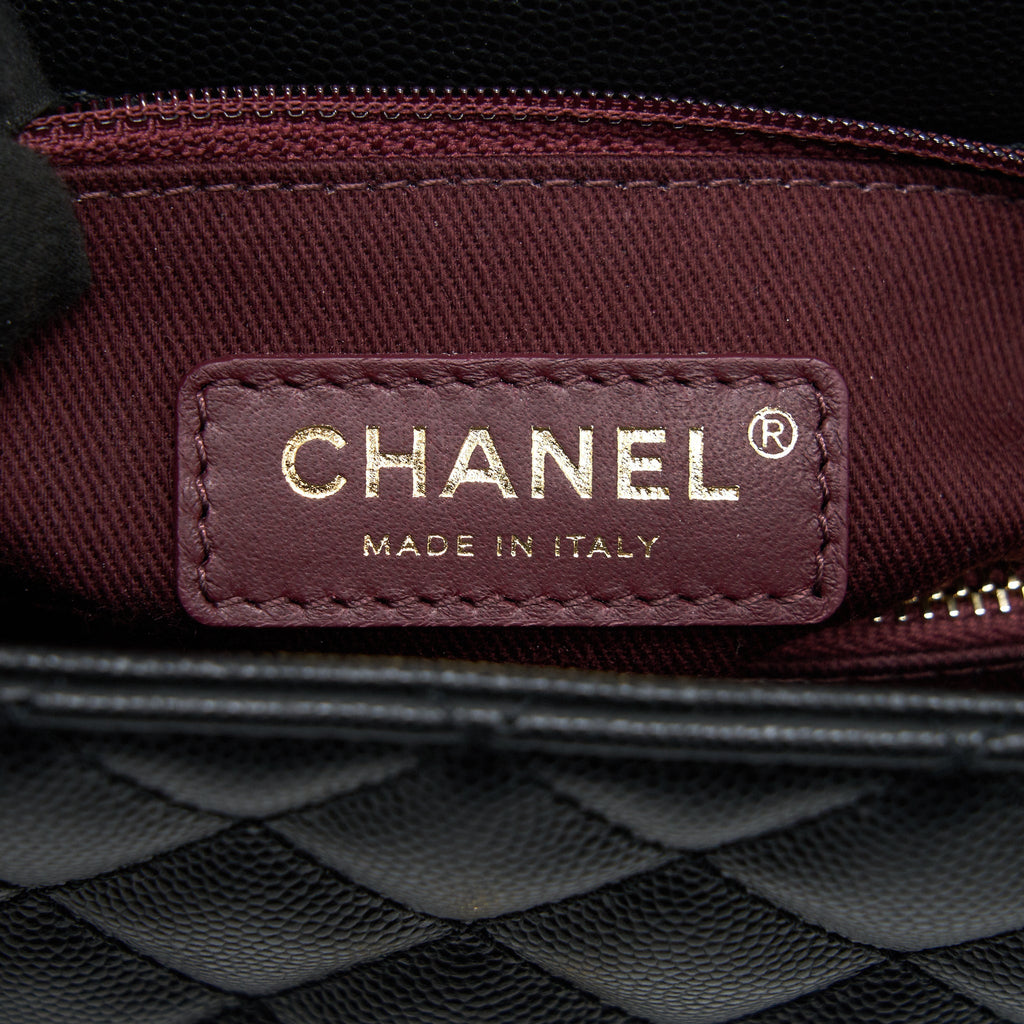 Chanel Small Coco Handle Flap Bag Caviar Black L