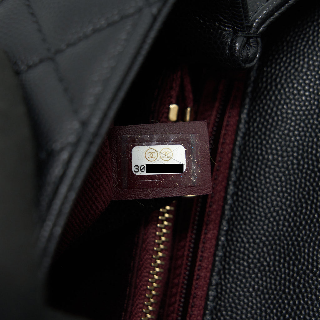 Chanel Small Coco Handle Flap Bag Caviar Black L