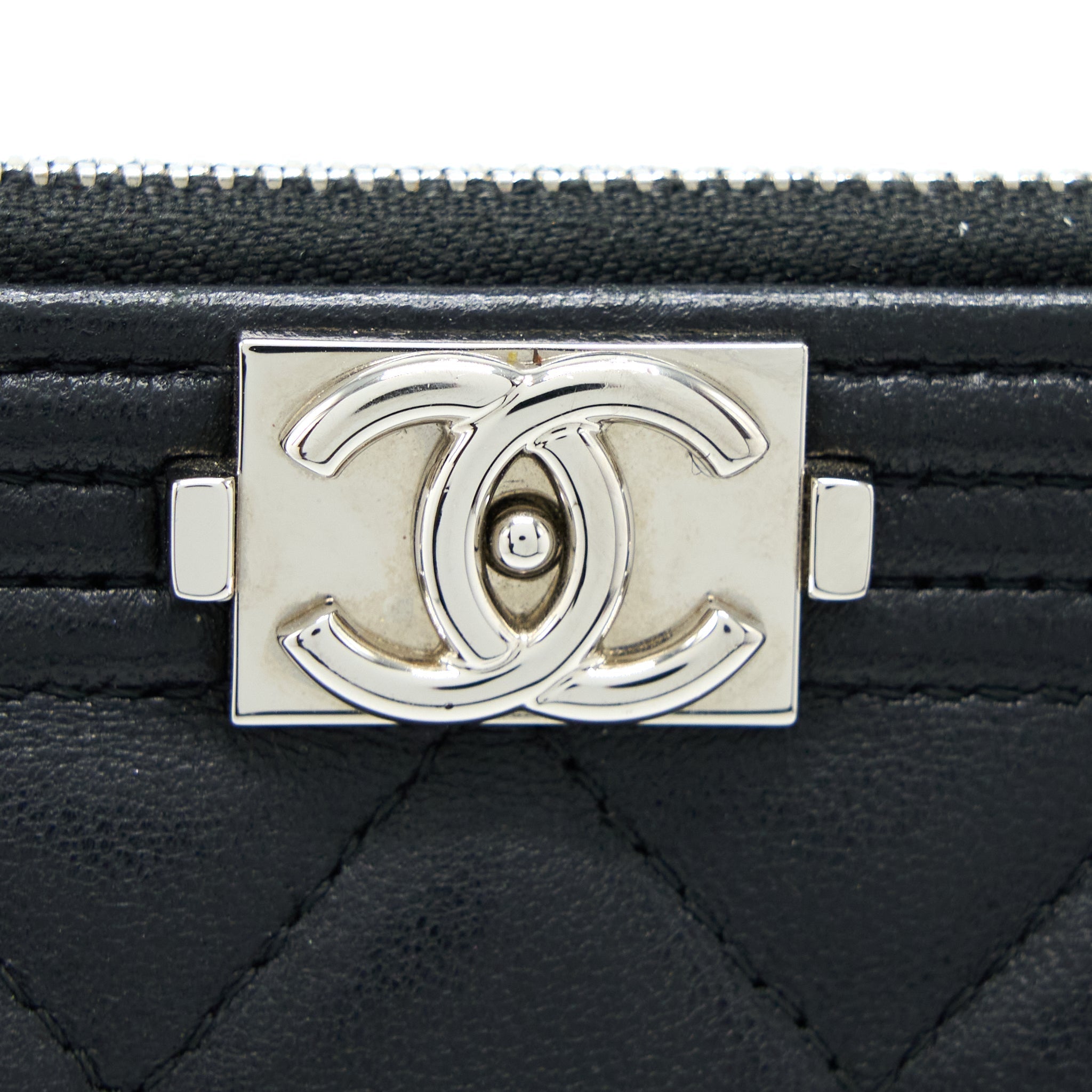 Chanel Boy Clutch Lambskin Black