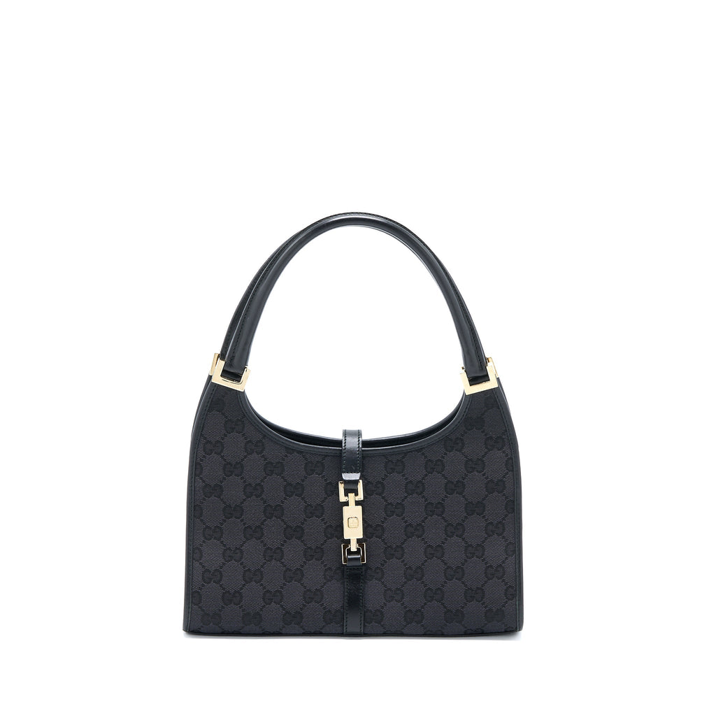 Gucci Vintage Jackie Bag GG Printed Canvas Black